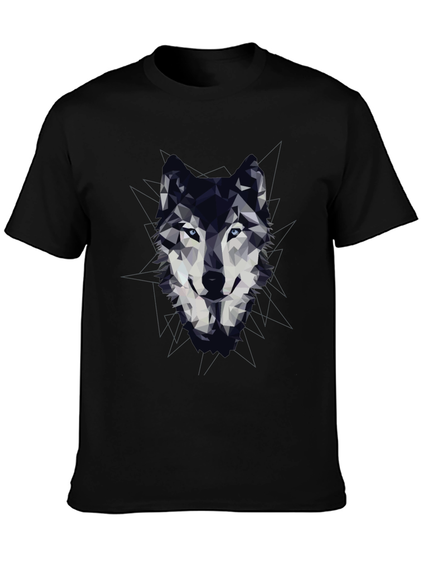 Geometric Wolf Graphic Print T-Shirt