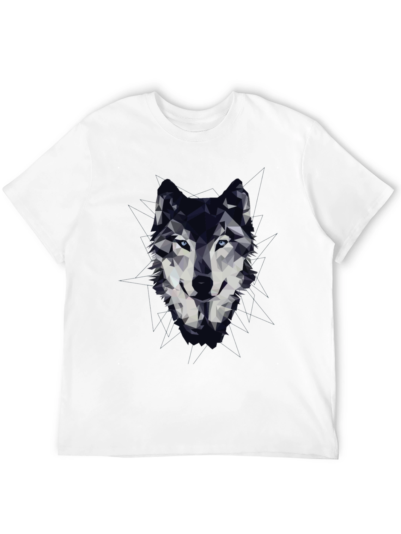 Geometric Wolf Graphic Print T-Shirt