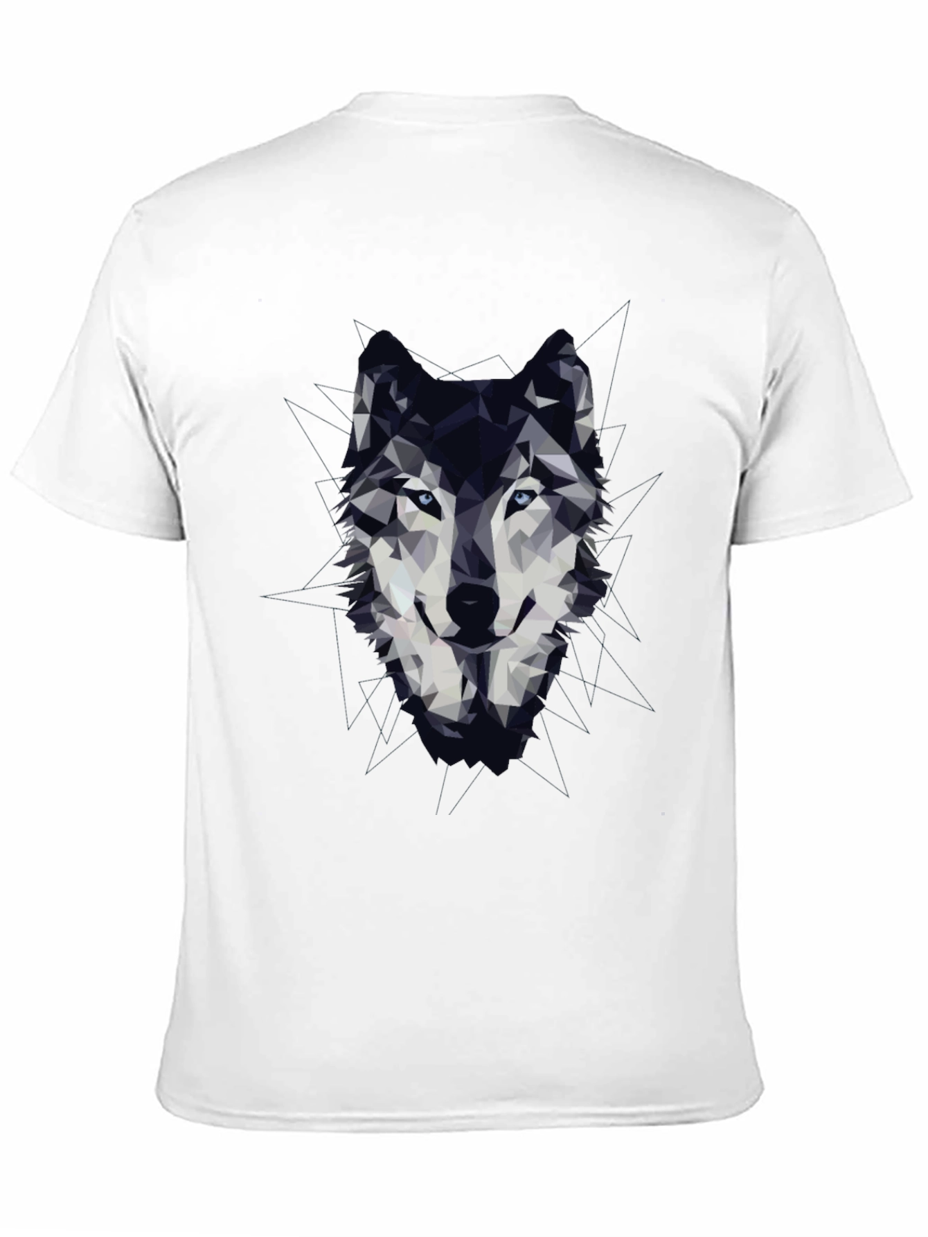Geometric Wolf Graphic Print T-Shirt