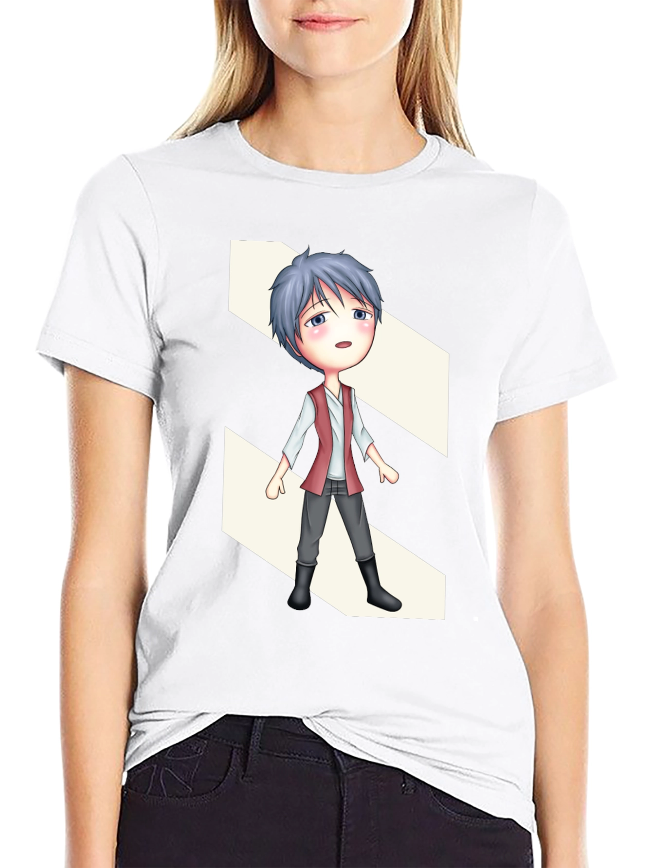 Anime Character Graphic Black T-Shirt