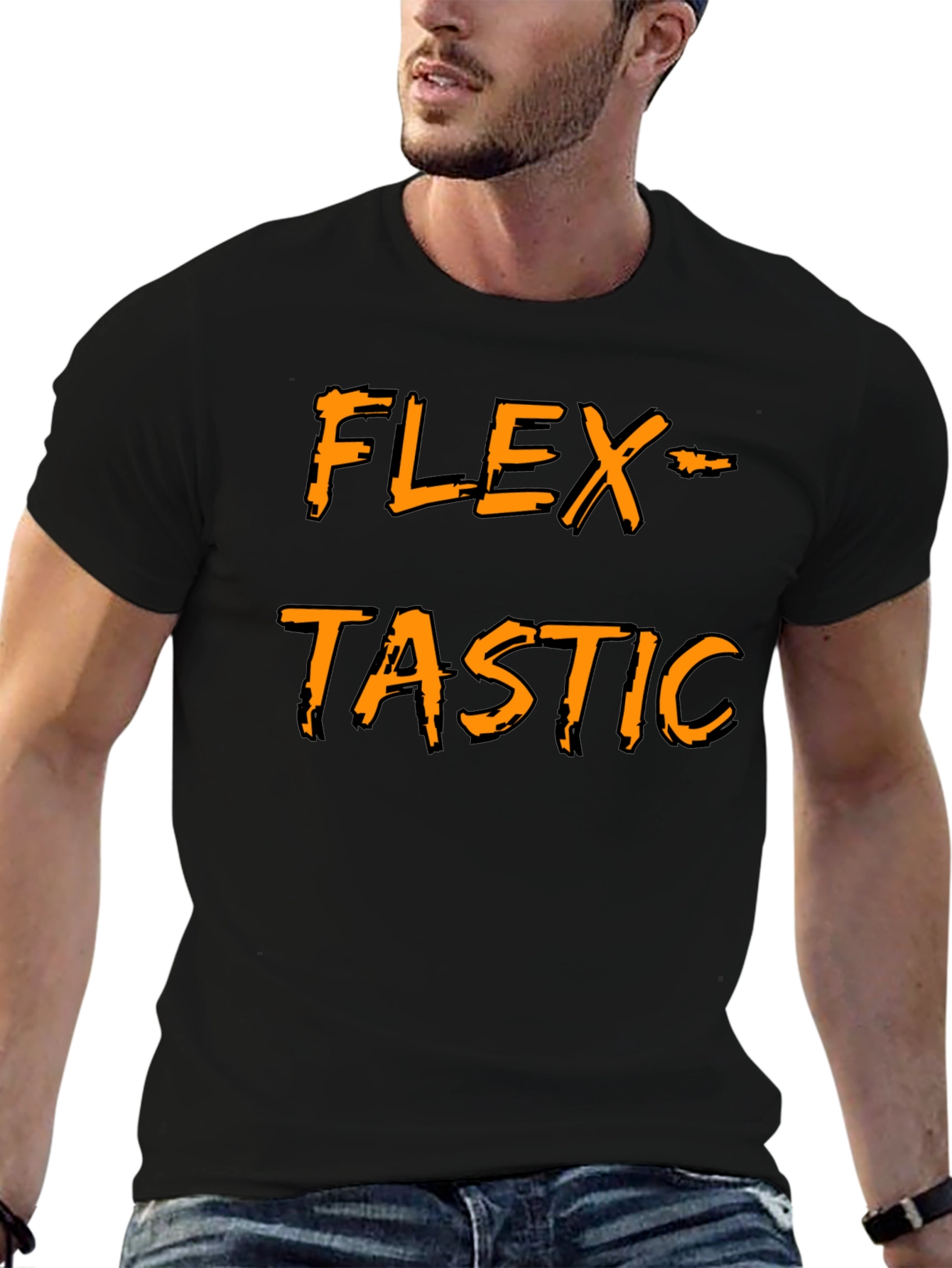 Flex-tastic Graphic Tee - Black Cotton Comfort