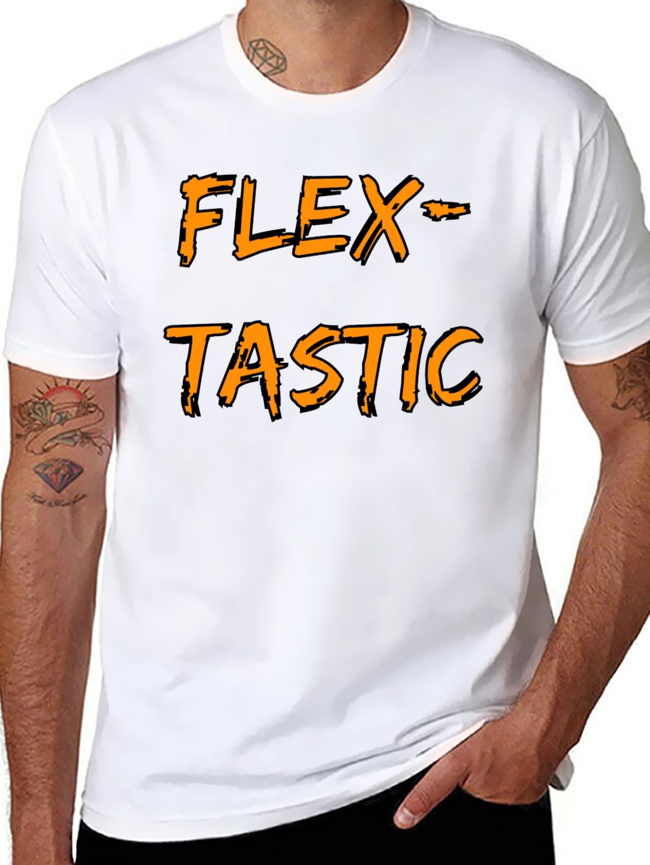 Flex-tastic Graphic Tee - Black Cotton Comfort