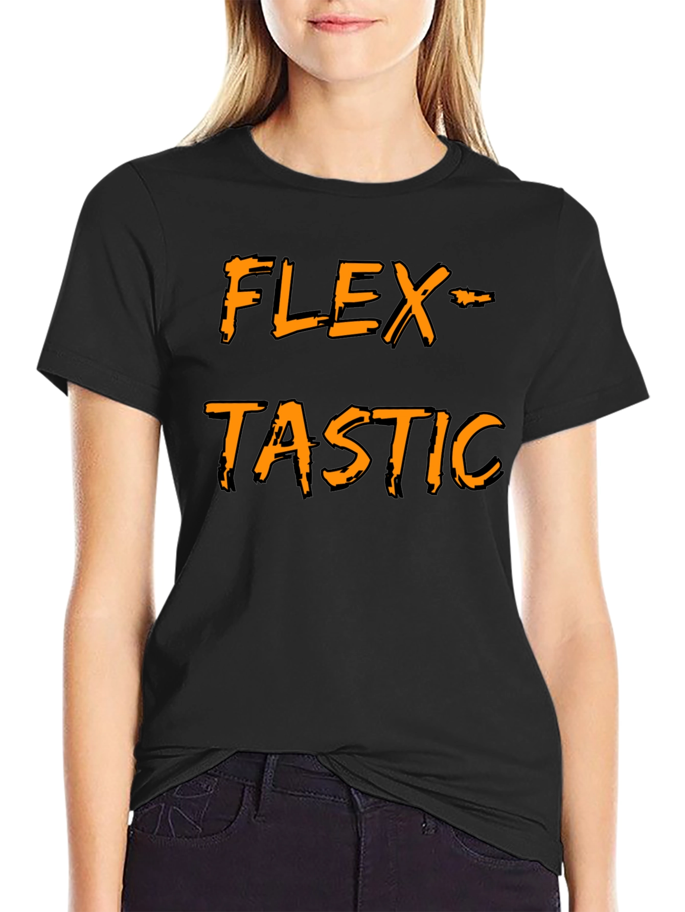 Flex-tastic Graphic Tee - Black Cotton Comfort
