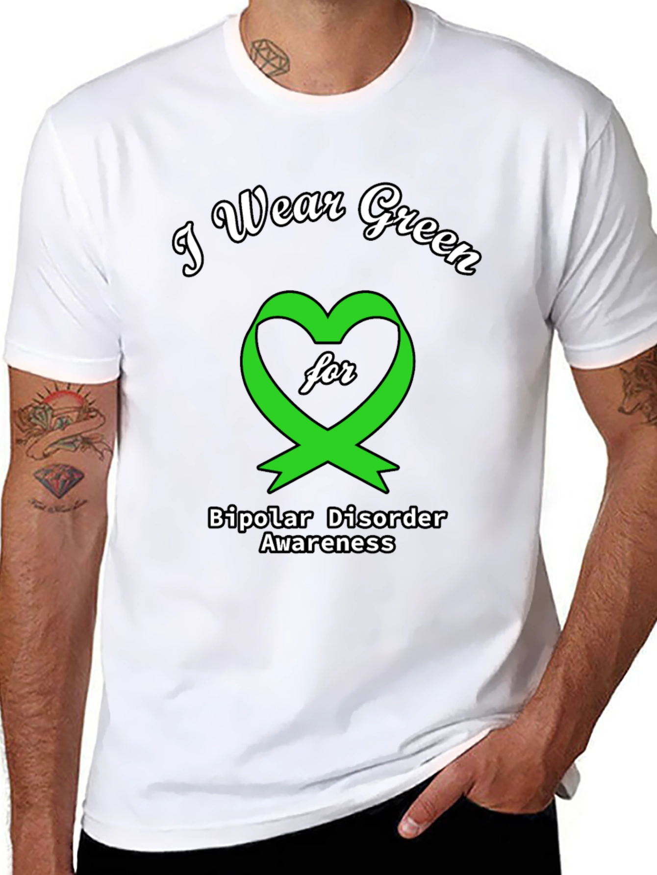 Green Ribbon Bipolar Disorder Awareness T-Shirt