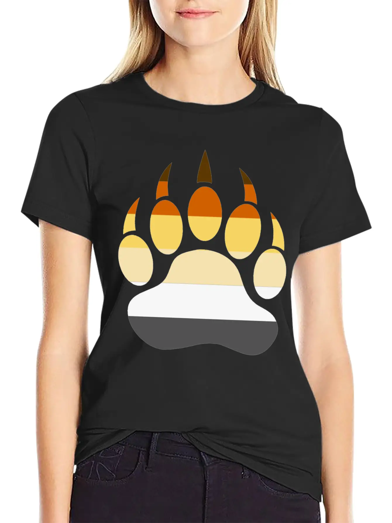 Gay Bear LGBT Bear Shirt, Bear Paw Rainbow Flag Unisex Casual T-Shirt – Clean Design For Daily Comfort