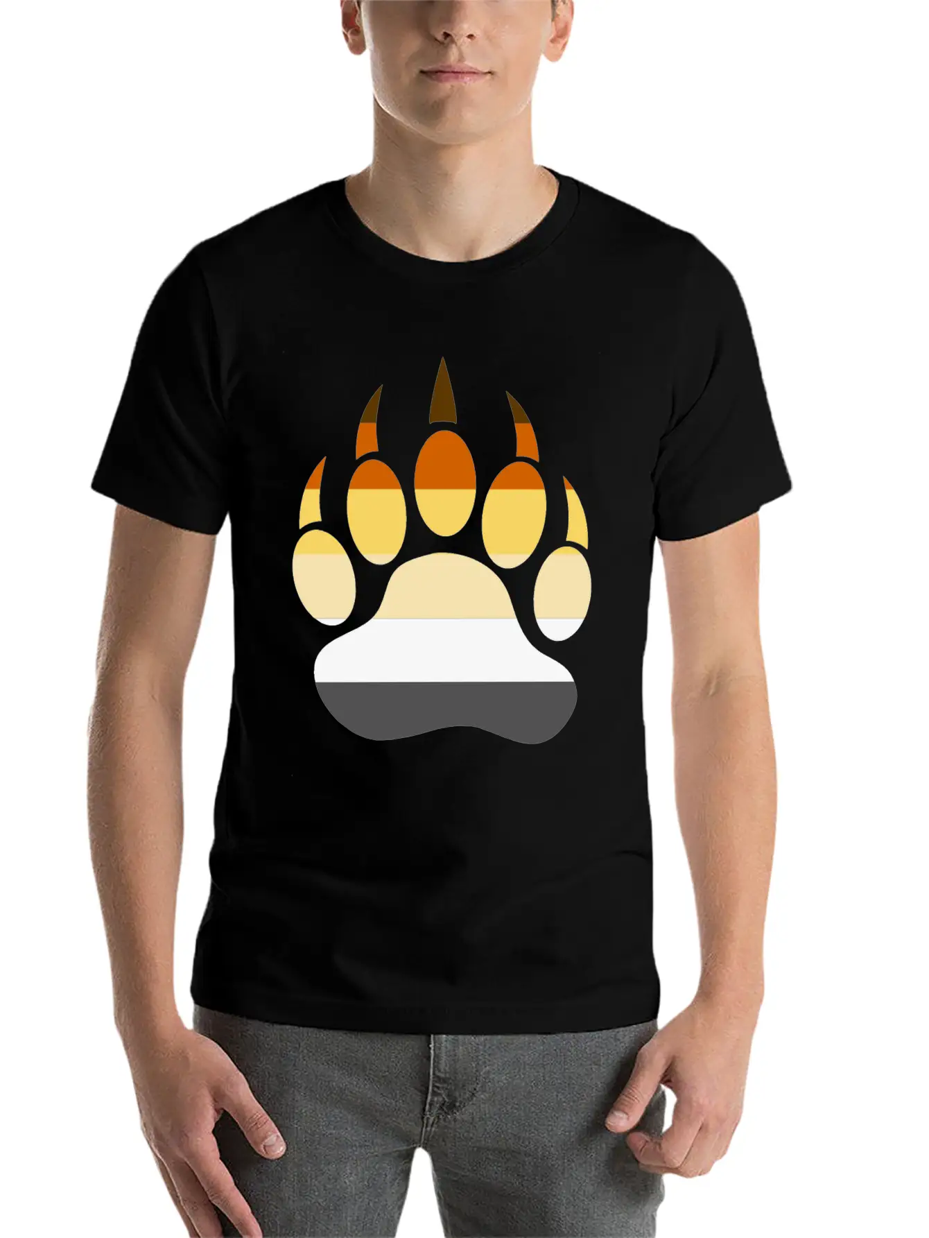Gay Bear LGBT Bear Shirt, Bear Paw Rainbow Flag Unisex Casual T-Shirt – Clean Design For Daily Comfort
