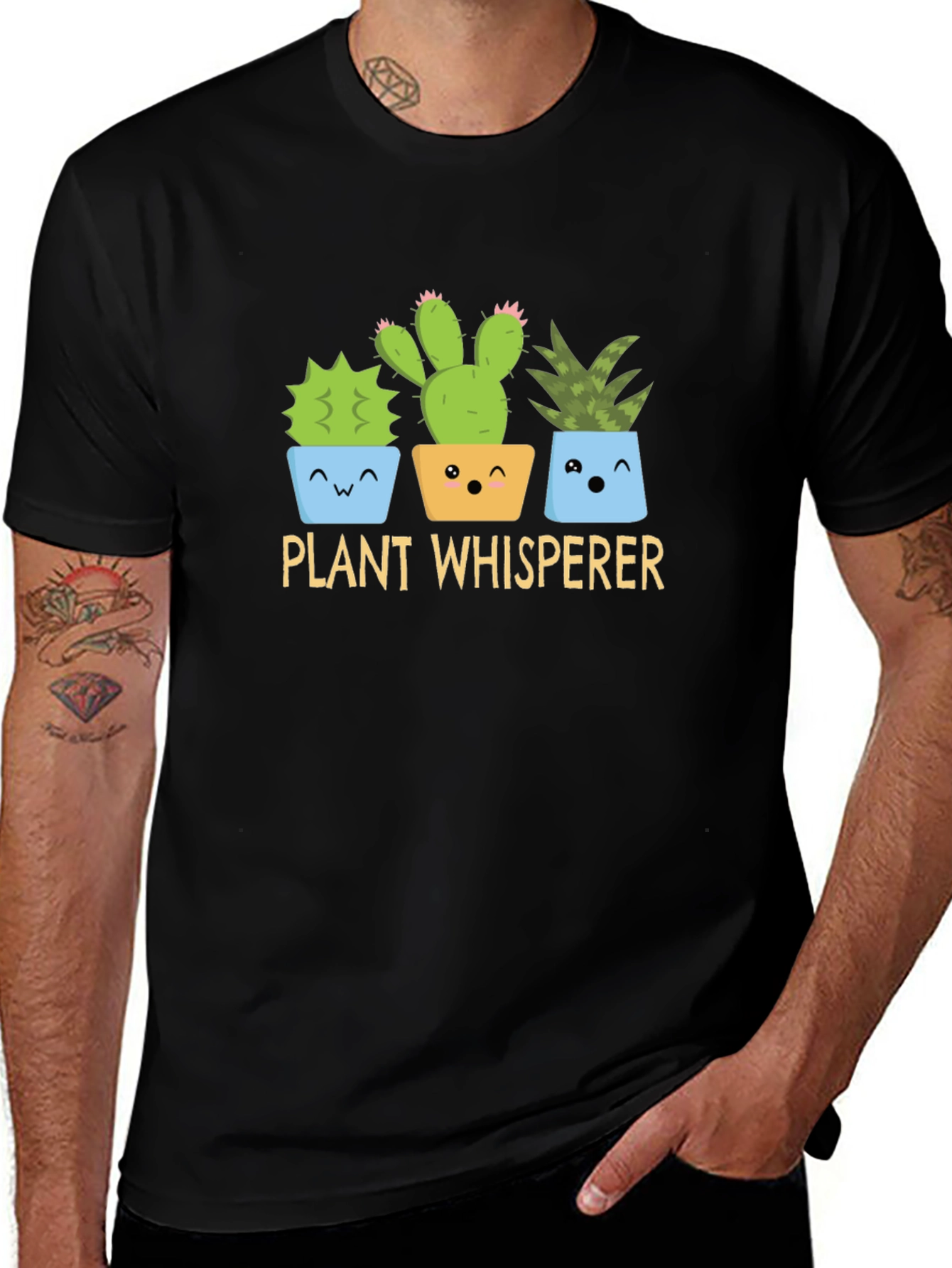 Plant Whisperer Graphic T-Shirt - Cute Cactus Design