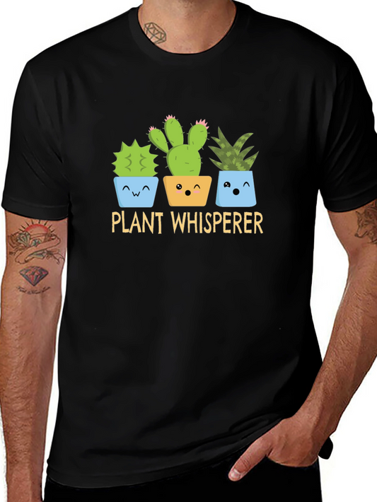 Plant Whisperer Graphic T-Shirt - Cute Cactus Design