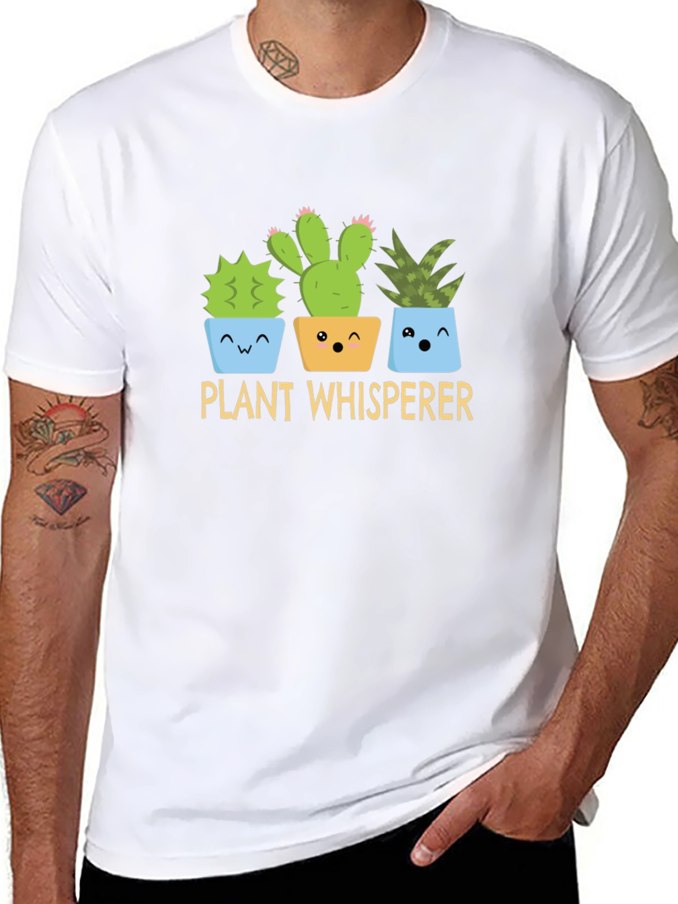Plant Whisperer Graphic T-Shirt - Cute Cactus Design