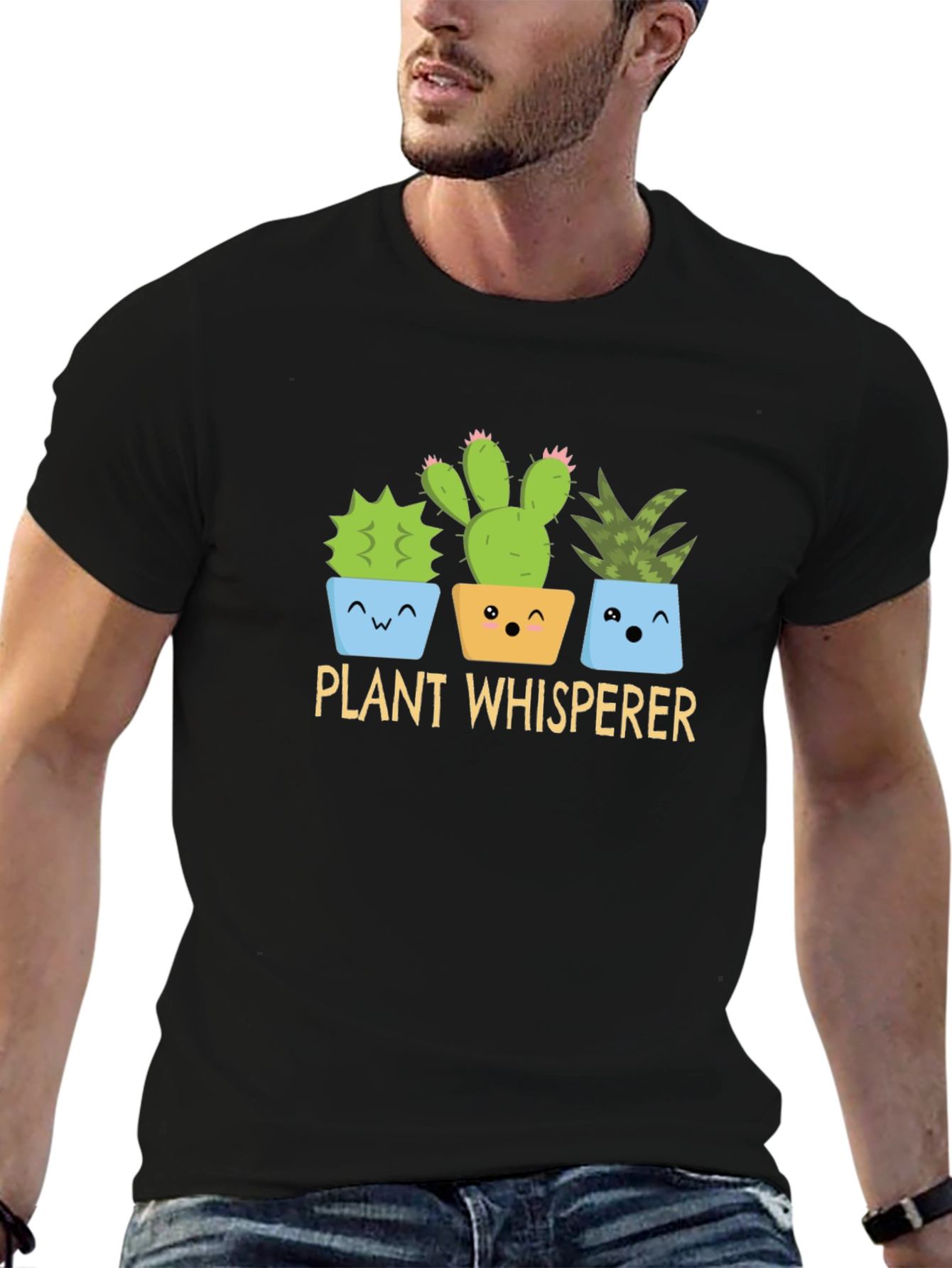 Plant Whisperer Graphic T-Shirt - Cute Cactus Design