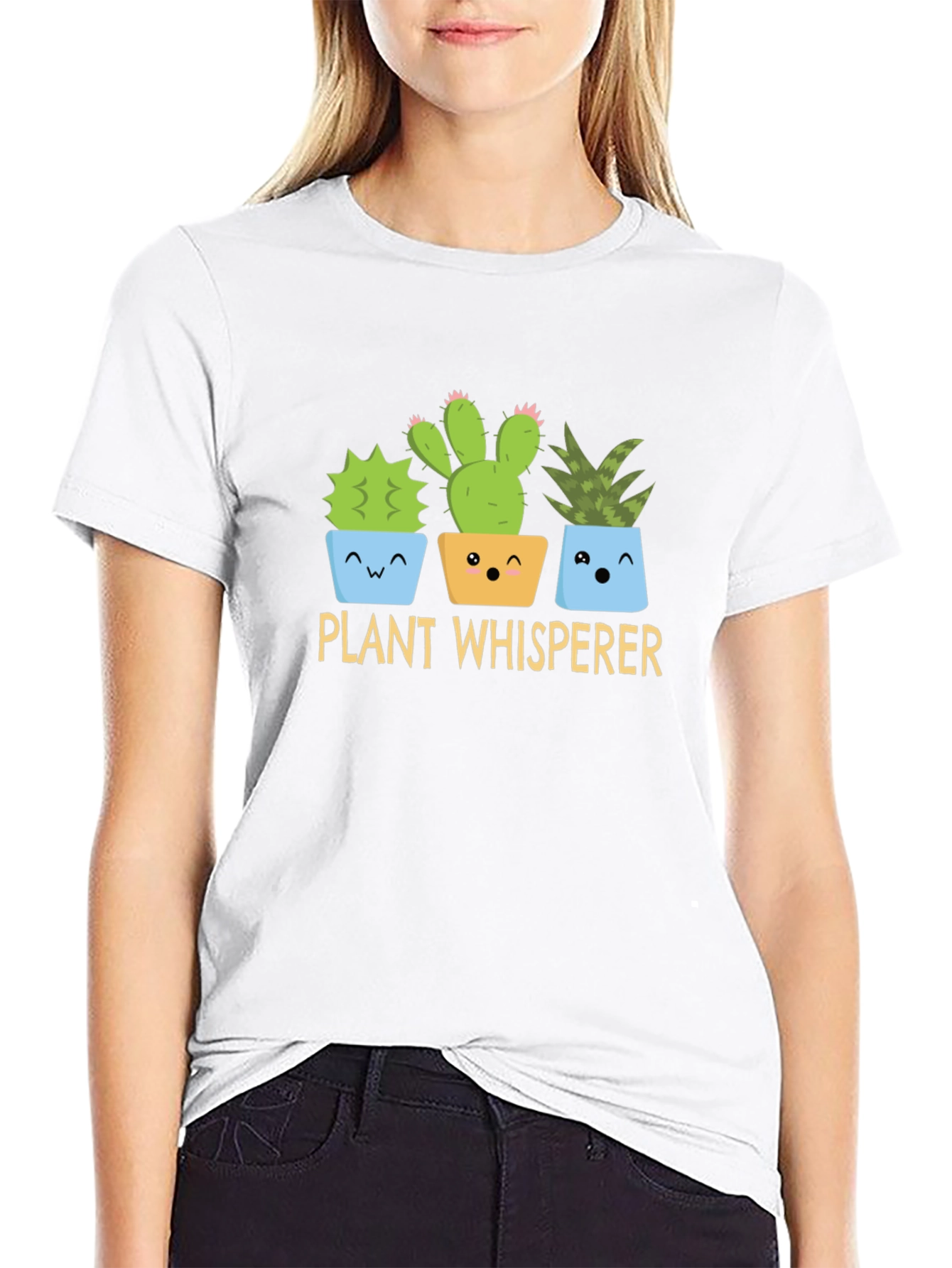 Plant Whisperer Graphic T-Shirt - Cute Cactus Design