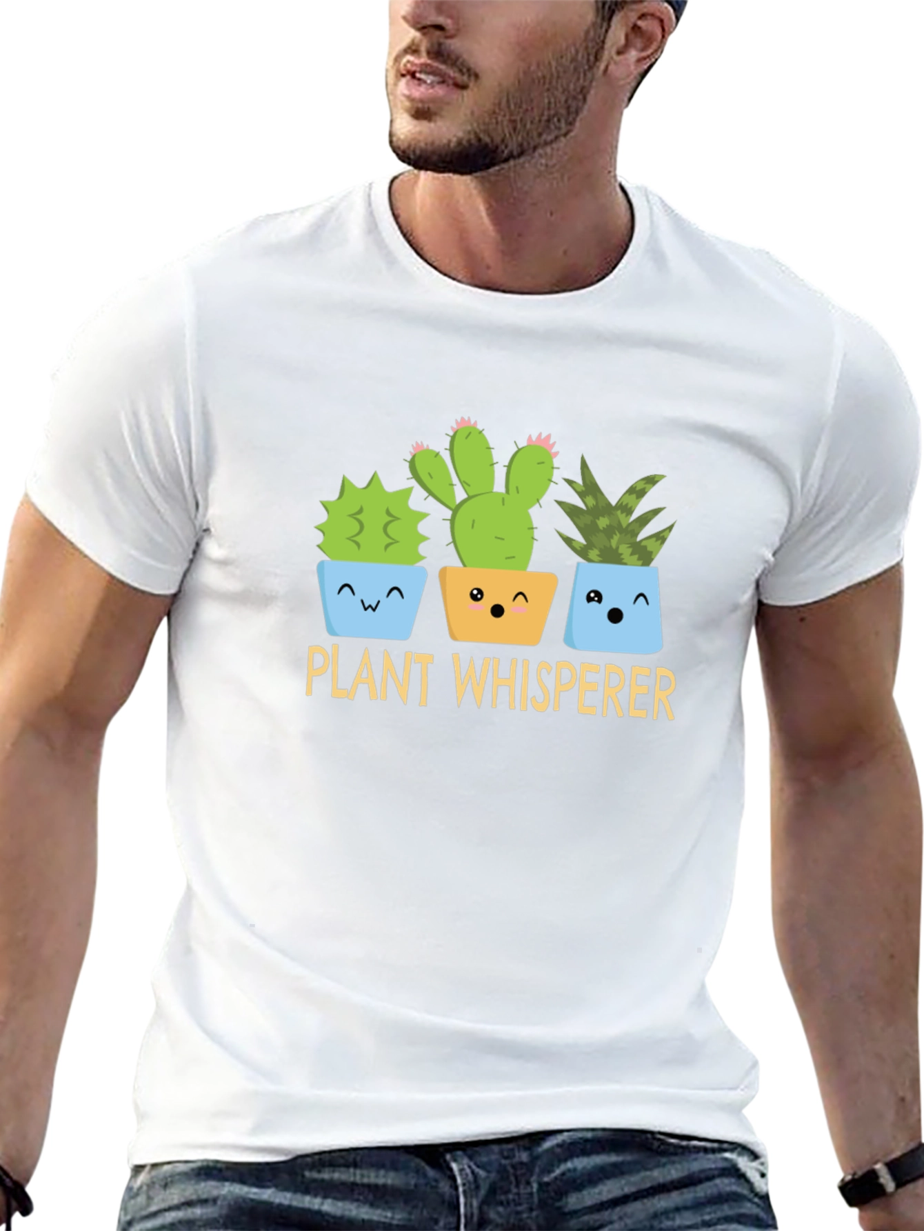 Plant Whisperer Graphic T-Shirt - Cute Cactus Design