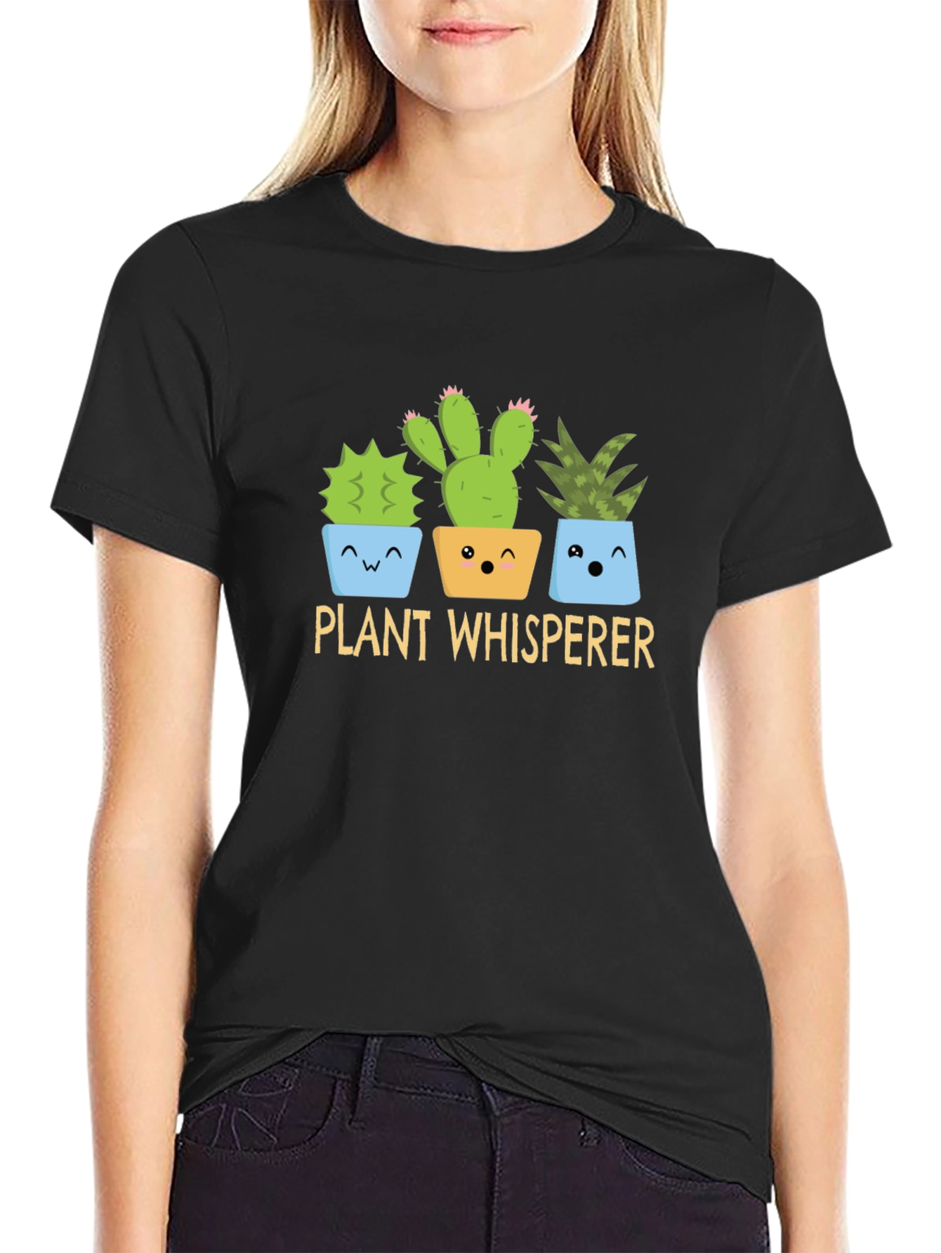 Plant Whisperer Graphic T-Shirt - Cute Cactus Design