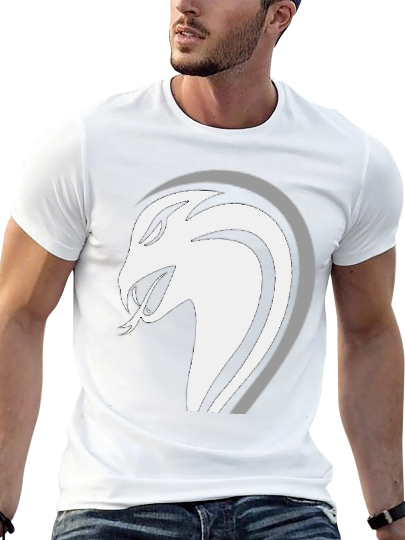 Mens Black Snake Graphic Tee