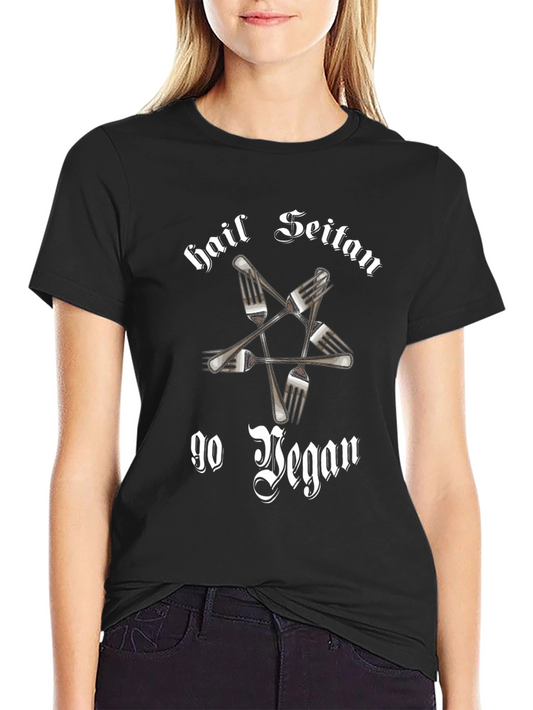 Hail Seitan Go Vegan Graphic T-Shirt