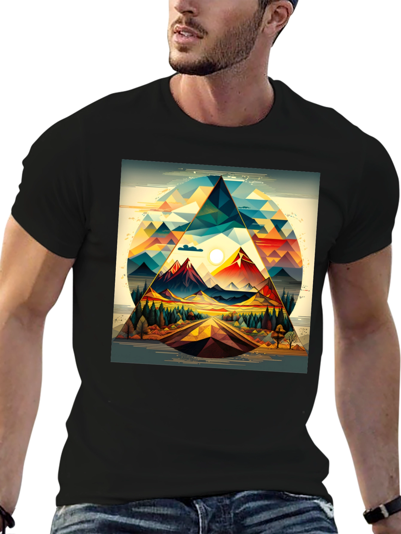 Geometric Mountain Triangle T-Shirt