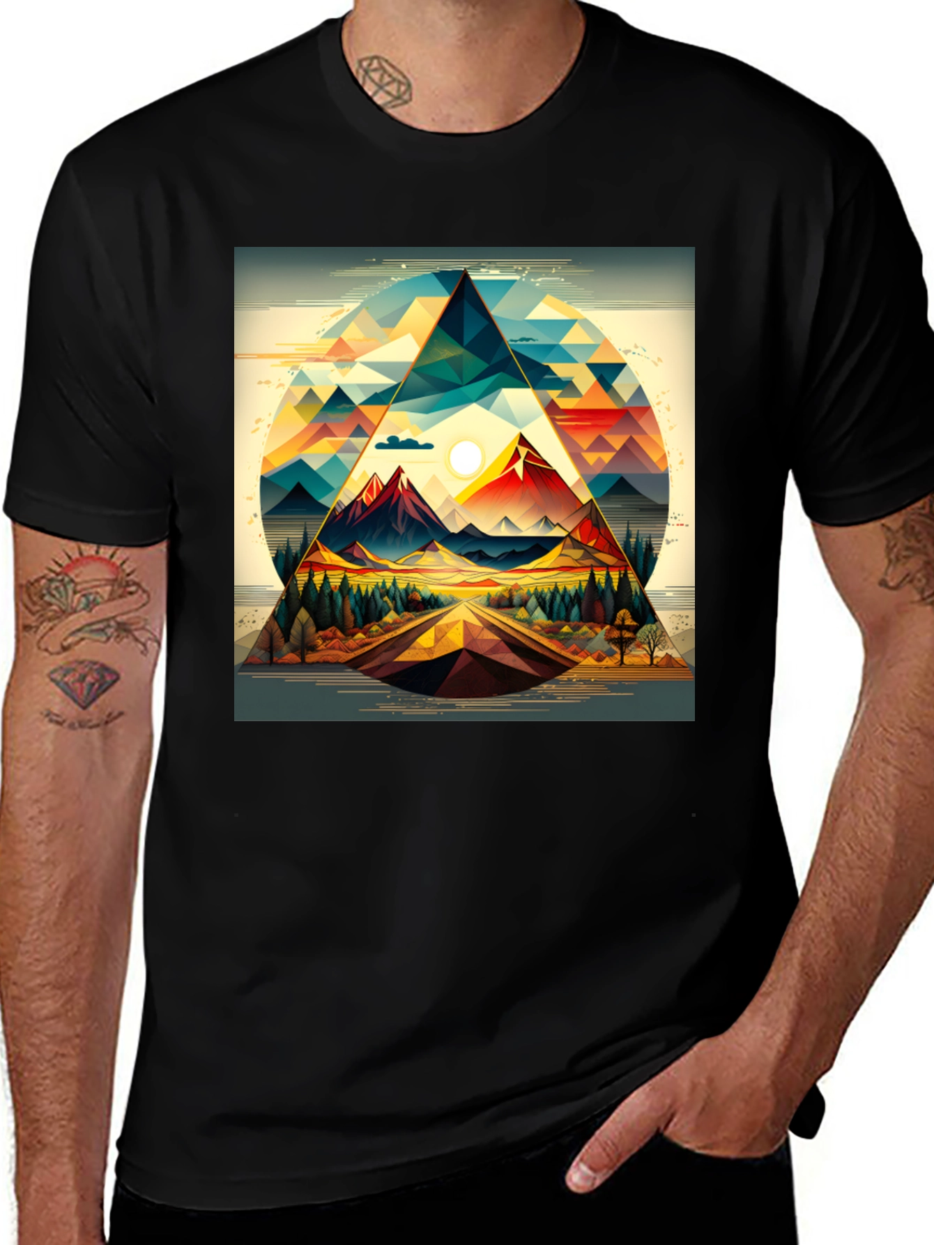 Geometric Mountain Triangle T-Shirt