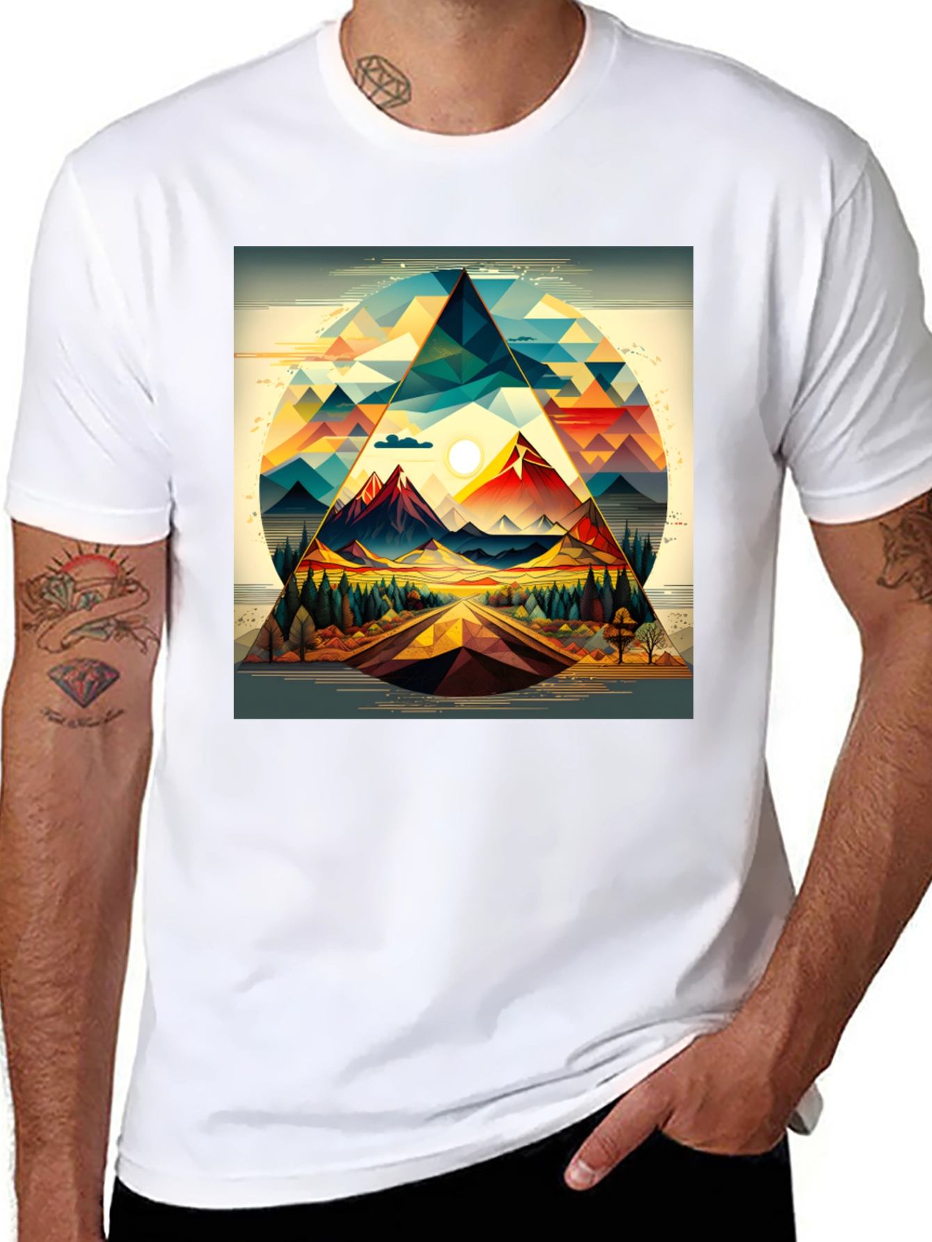 Geometric Mountain Triangle T-Shirt