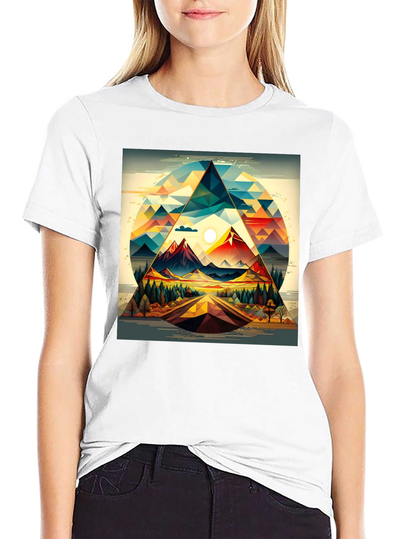 Geometric Mountain Triangle T-Shirt