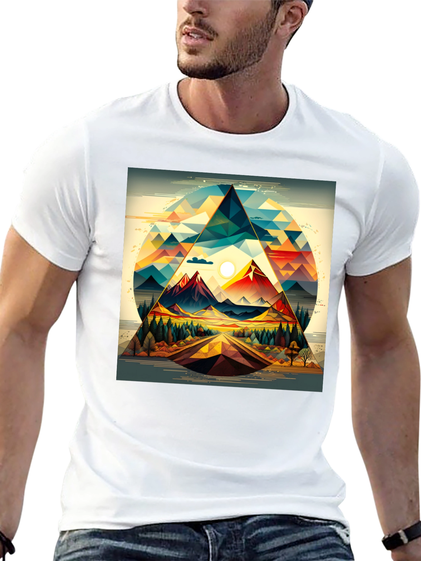 Geometric Mountain Triangle T-Shirt