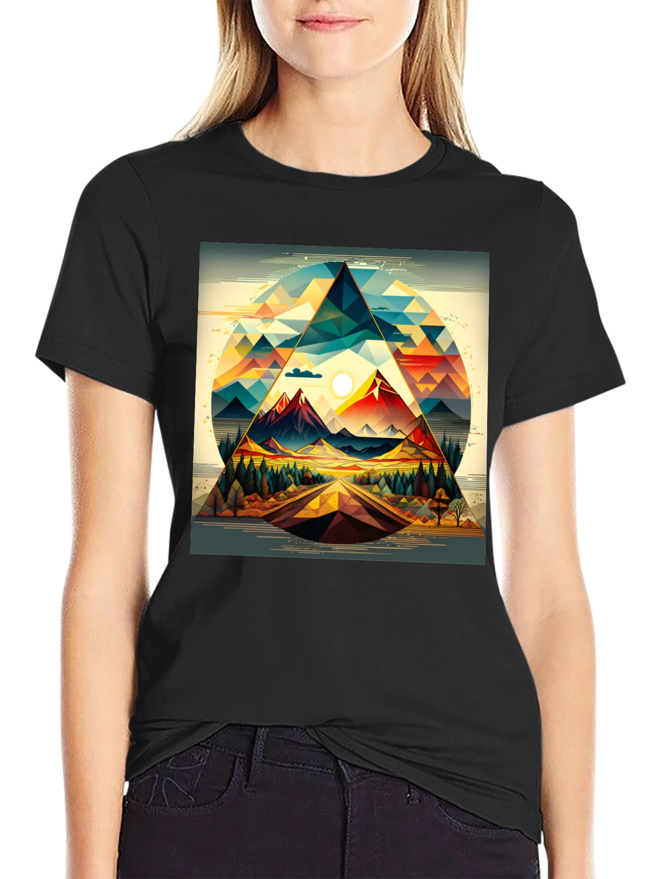 Geometric Mountain Triangle T-Shirt