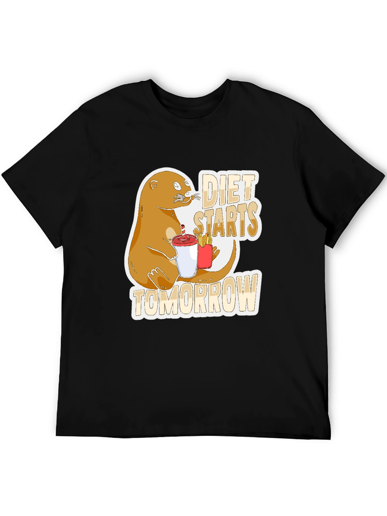 Diet Starts Tomorrow Otter Graphic Tee