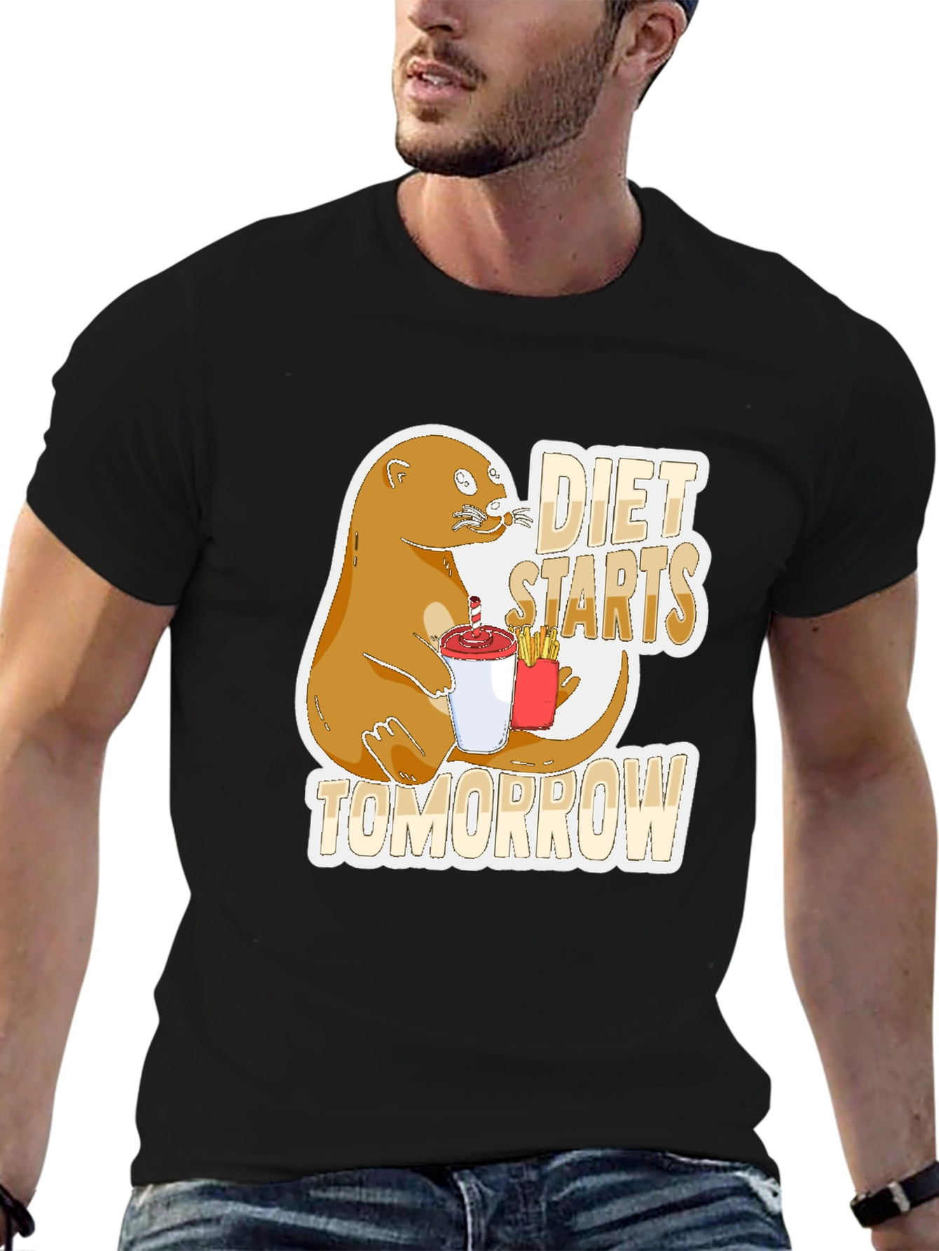 Diet Starts Tomorrow Otter Graphic Tee