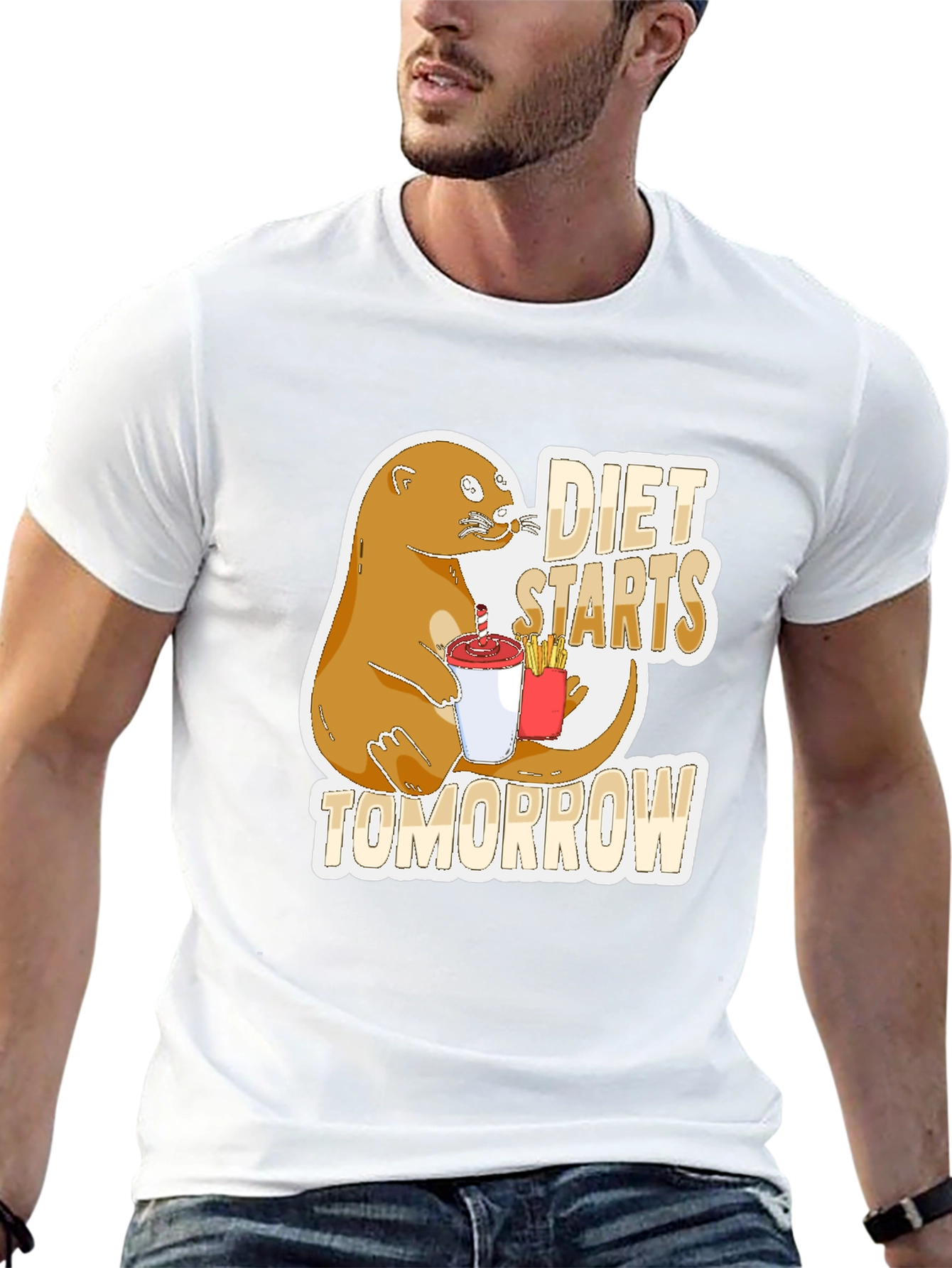 Diet Starts Tomorrow Otter Graphic Tee