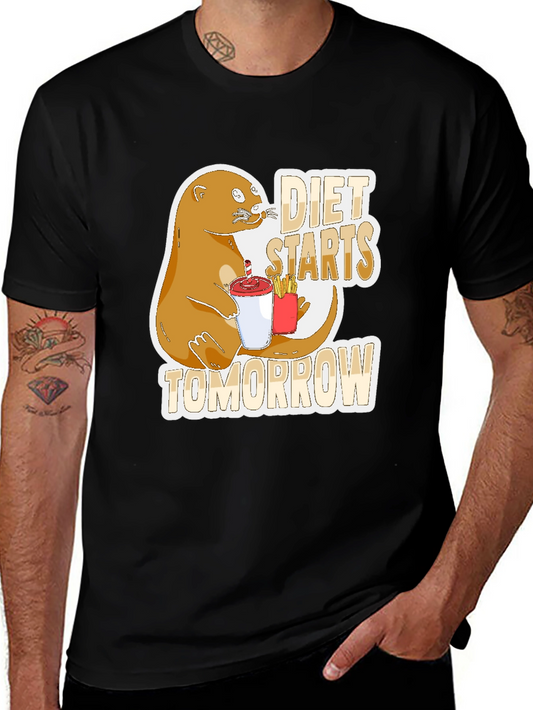 Diet Starts Tomorrow Otter Graphic Tee