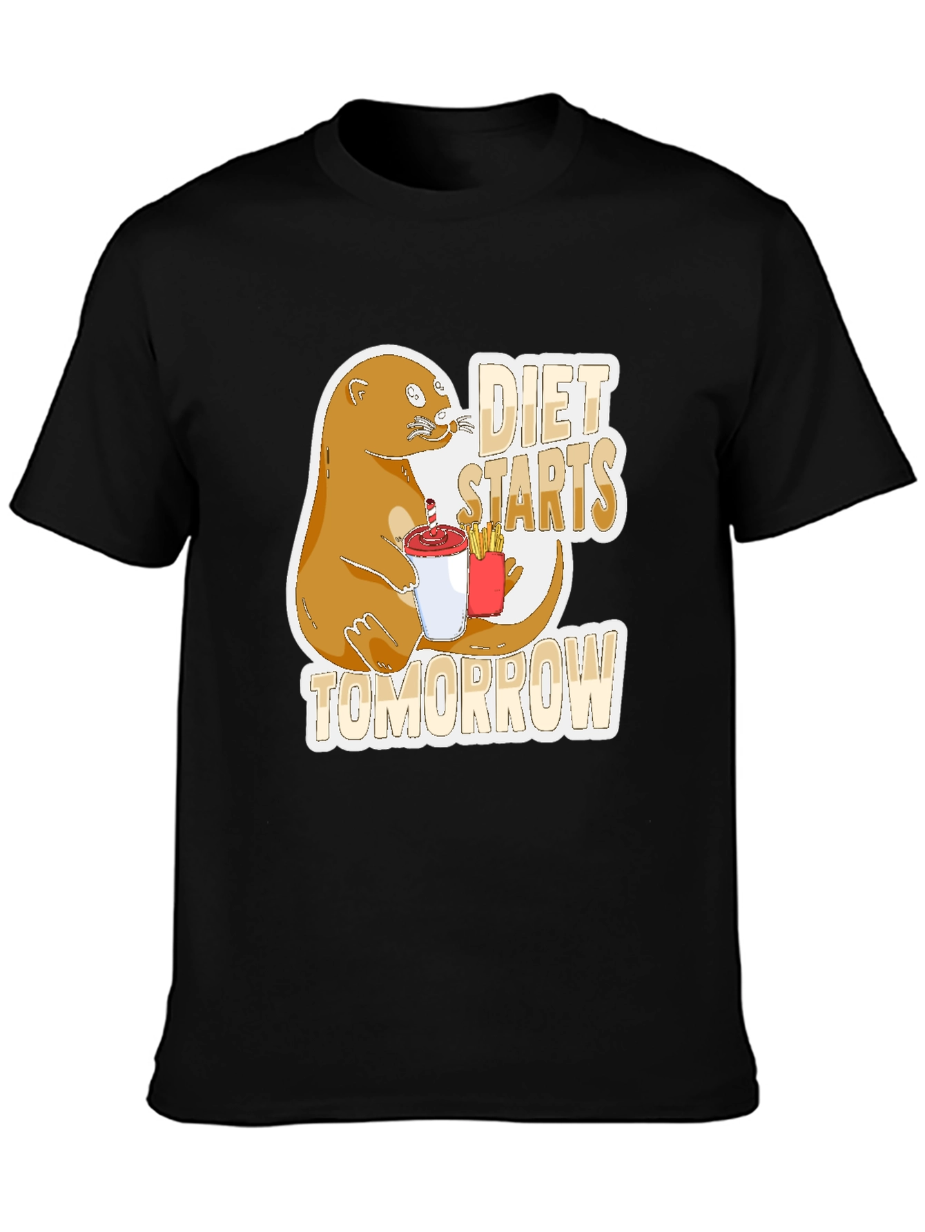 Diet Starts Tomorrow Otter Graphic Tee