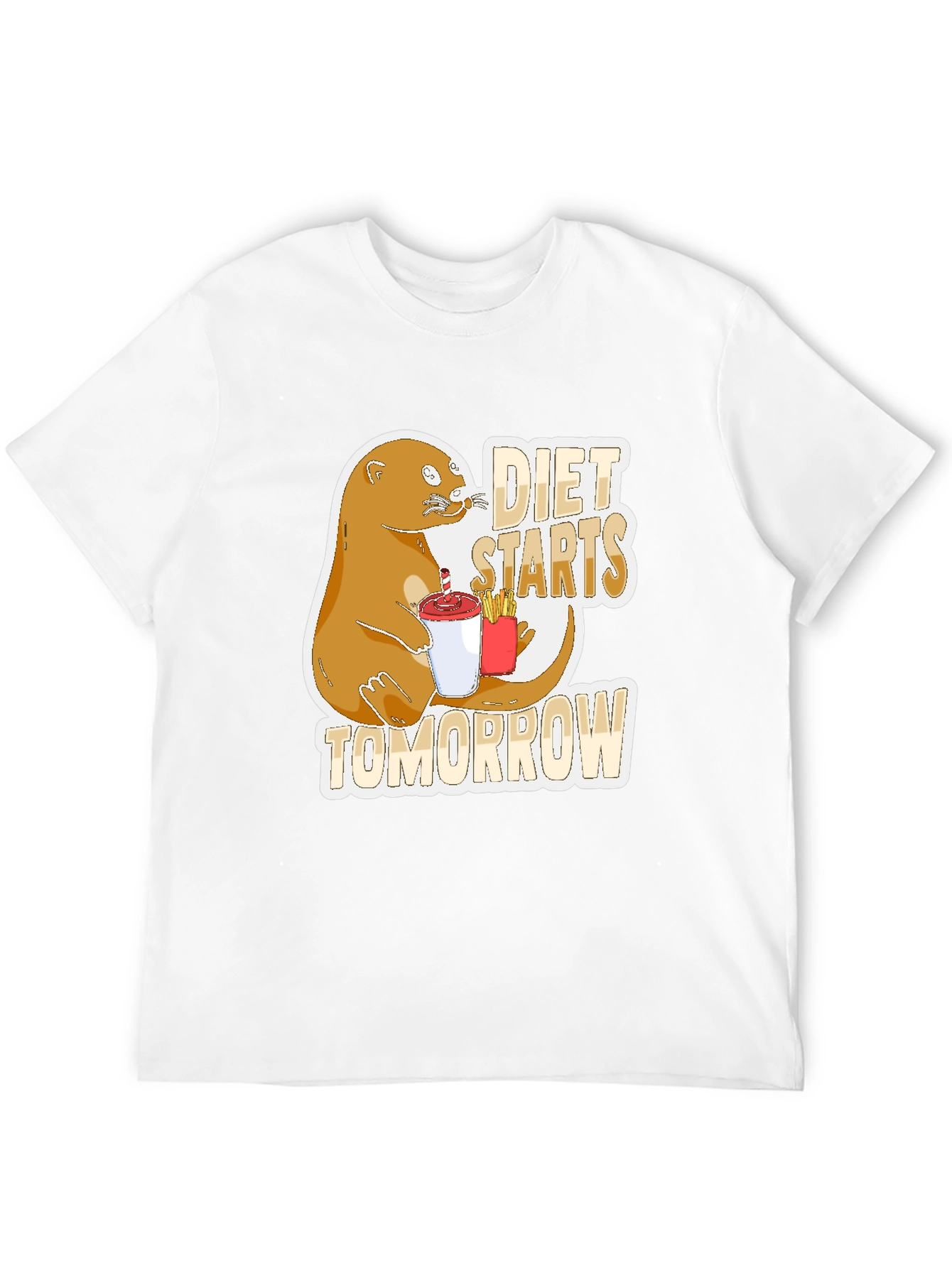 Diet Starts Tomorrow Otter Graphic Tee