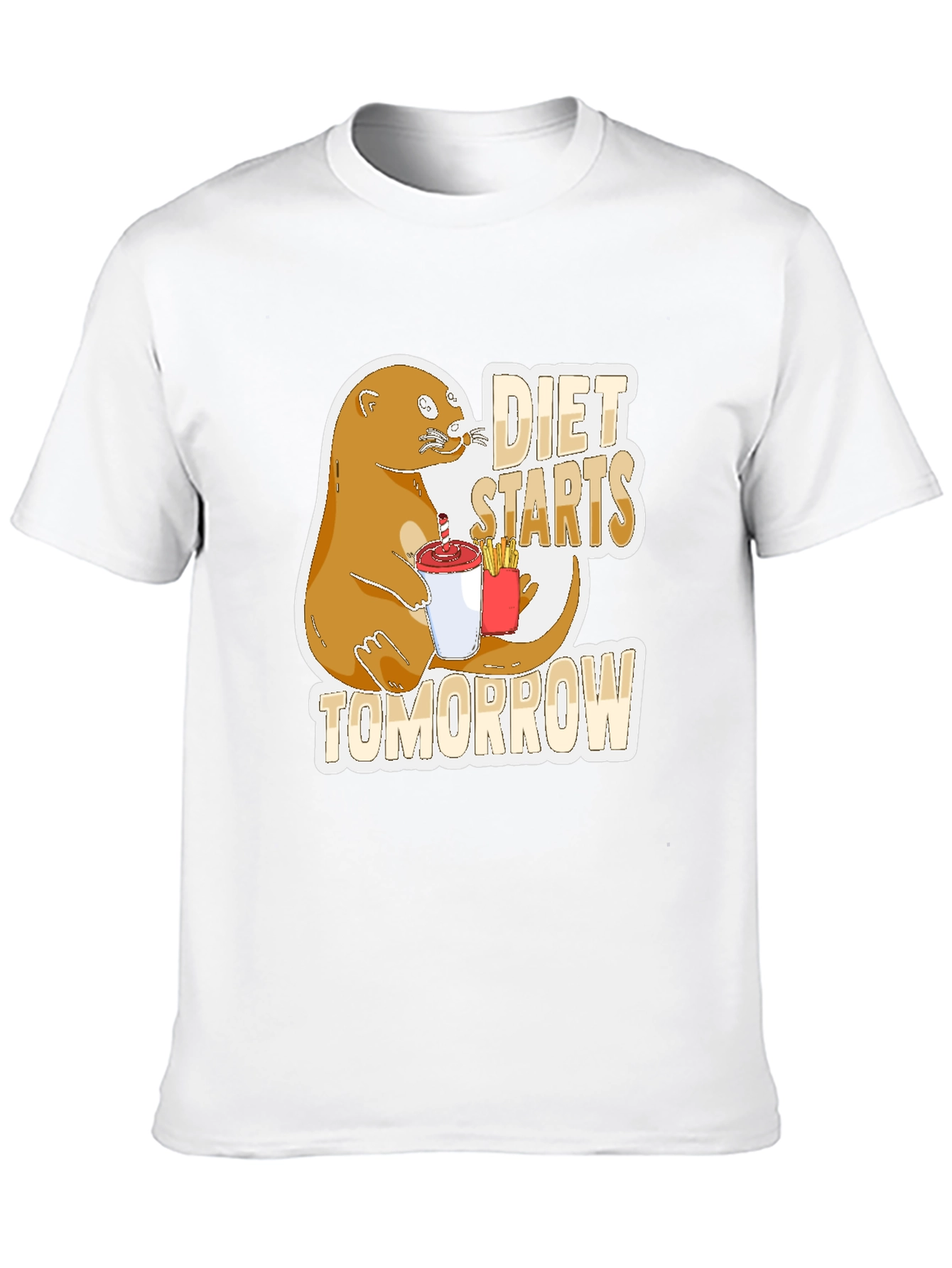 Diet Starts Tomorrow Otter Graphic Tee