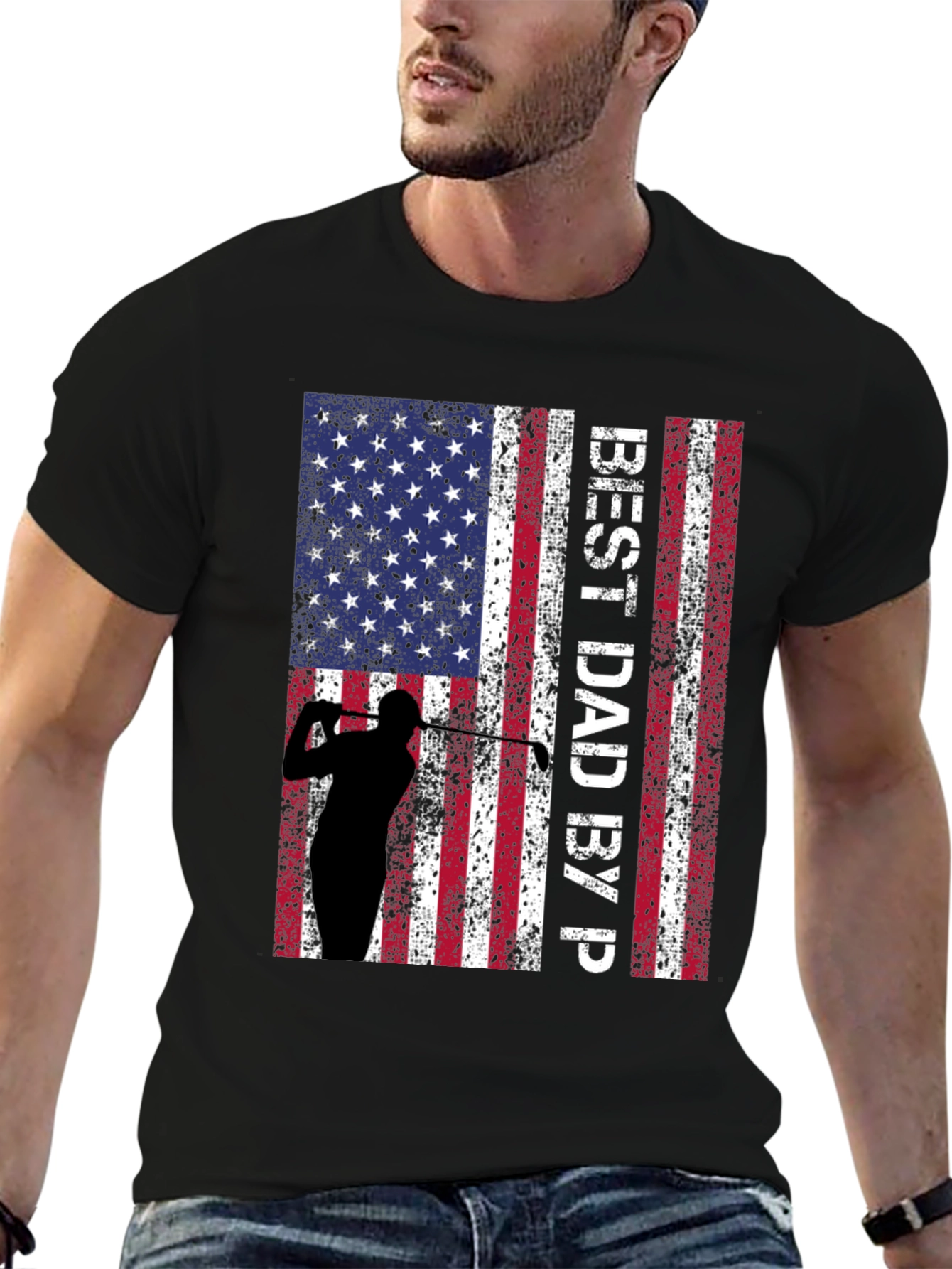 Best Dad By Par Golf Flag T-Shirt