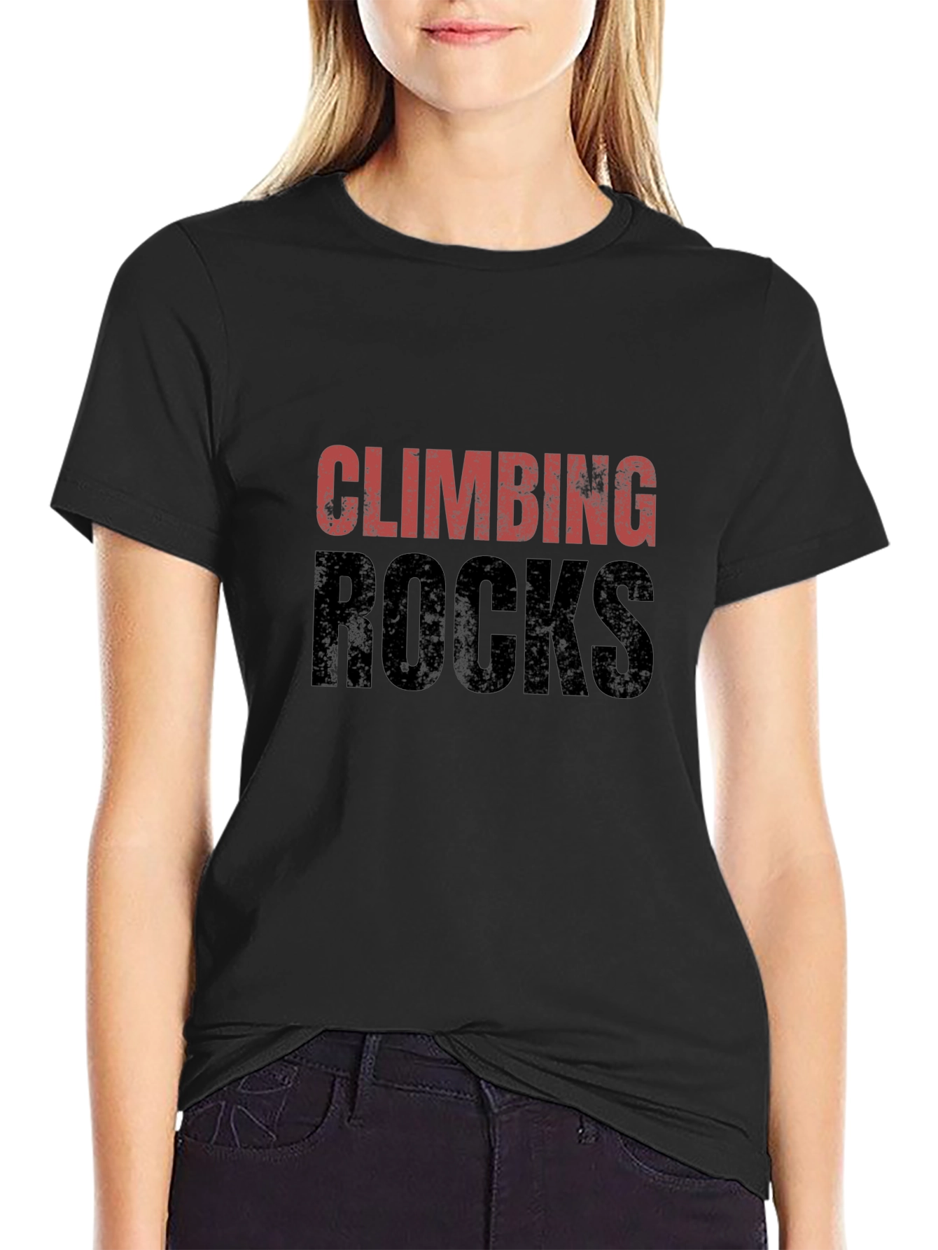 Climbing Rocks Graphic Tee - Sporty Black T-Shirt