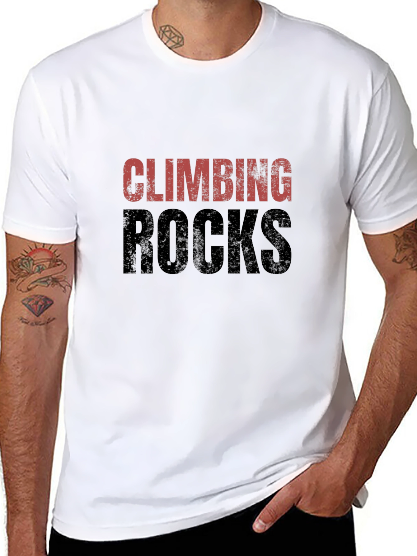 Climbing Rocks Graphic Tee - Sporty Black T-Shirt
