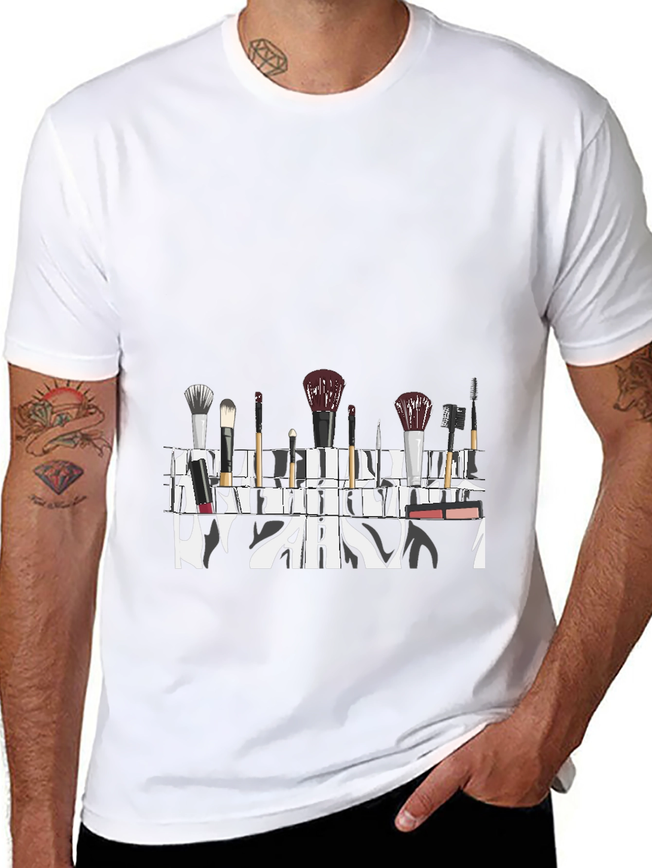 Makeup Brush Zebra T-Shirt