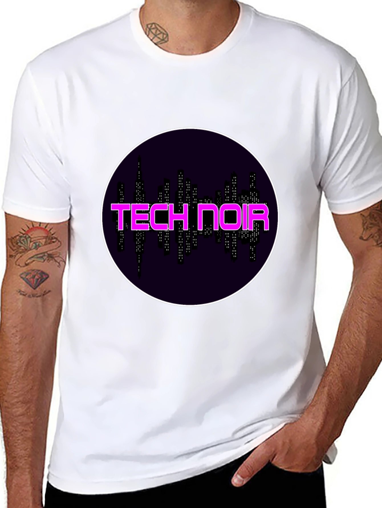 Tech Noir Graphic Tee - Black