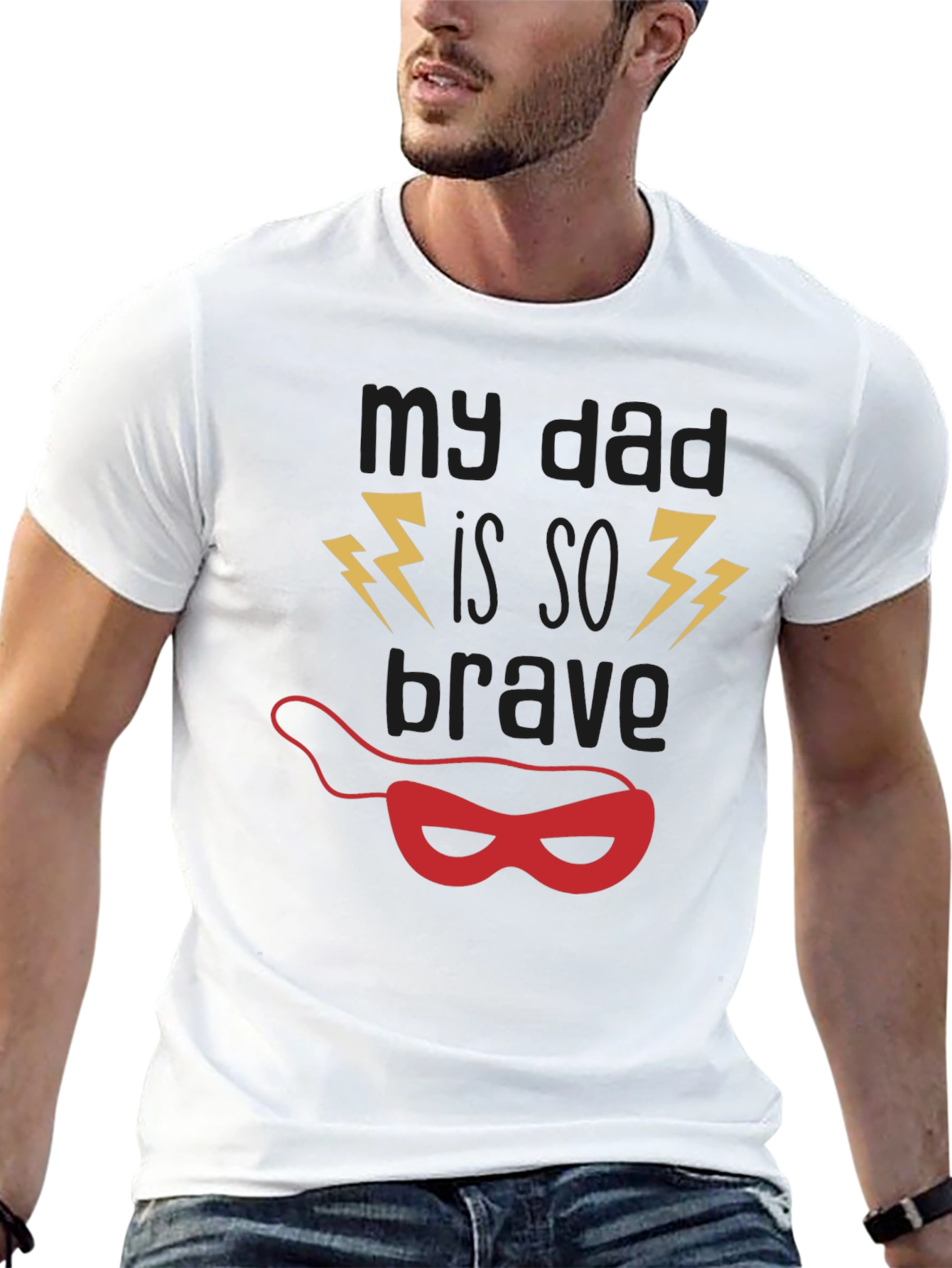 My Dad is So Brave T-Shirt Superhero Mask
