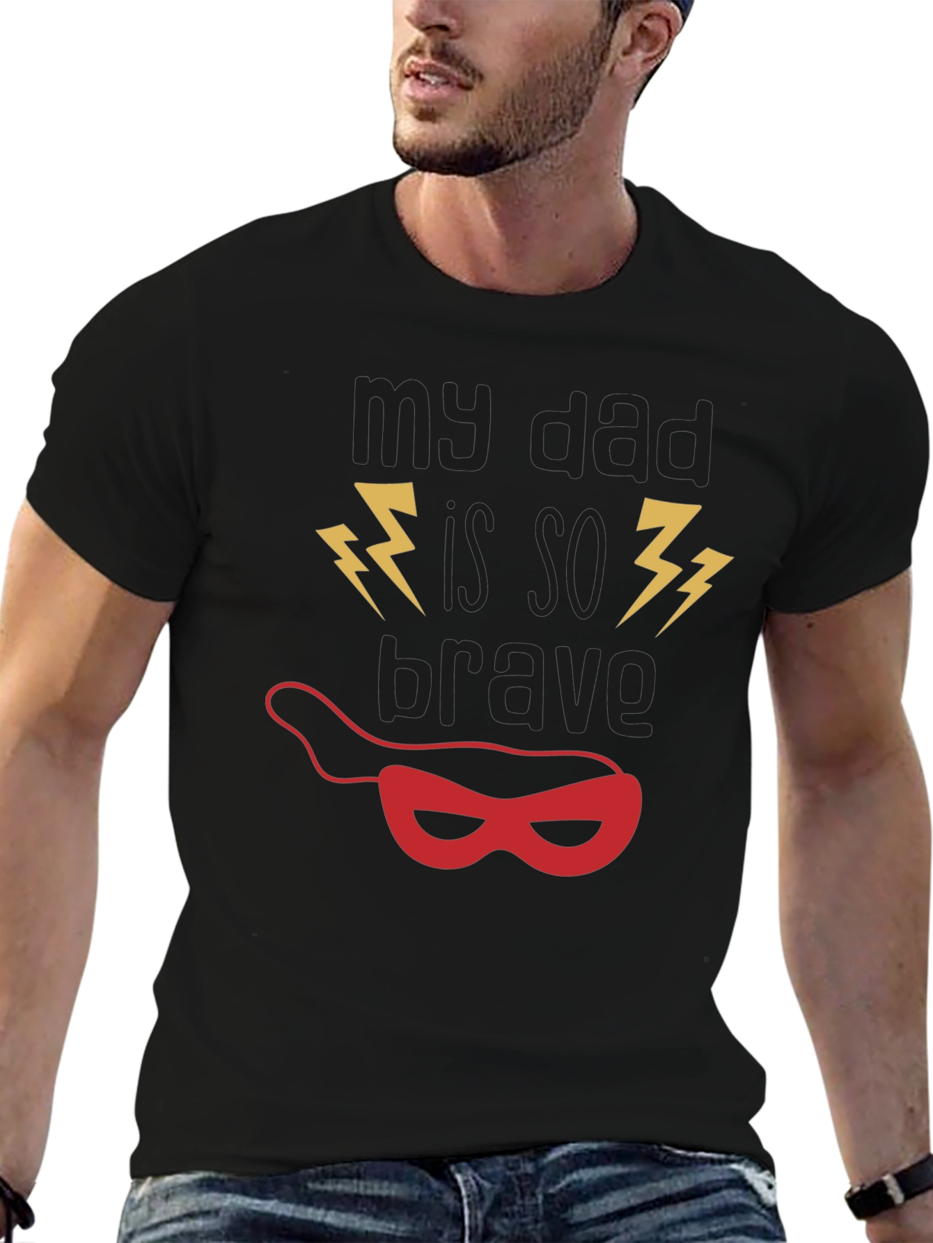 My Dad is So Brave T-Shirt Superhero Mask