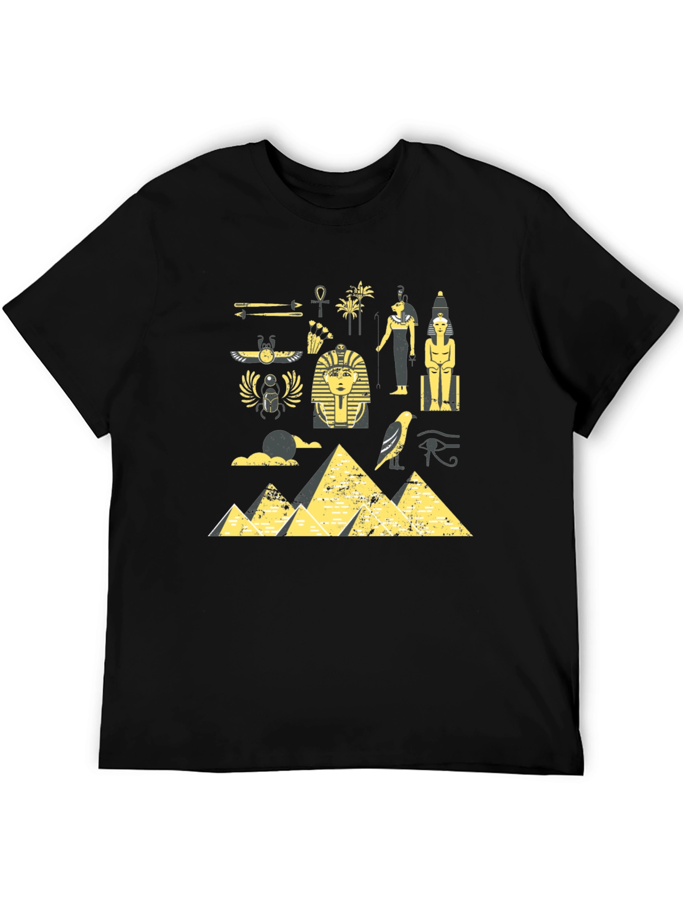 Egyptian Print Black T-Shirt