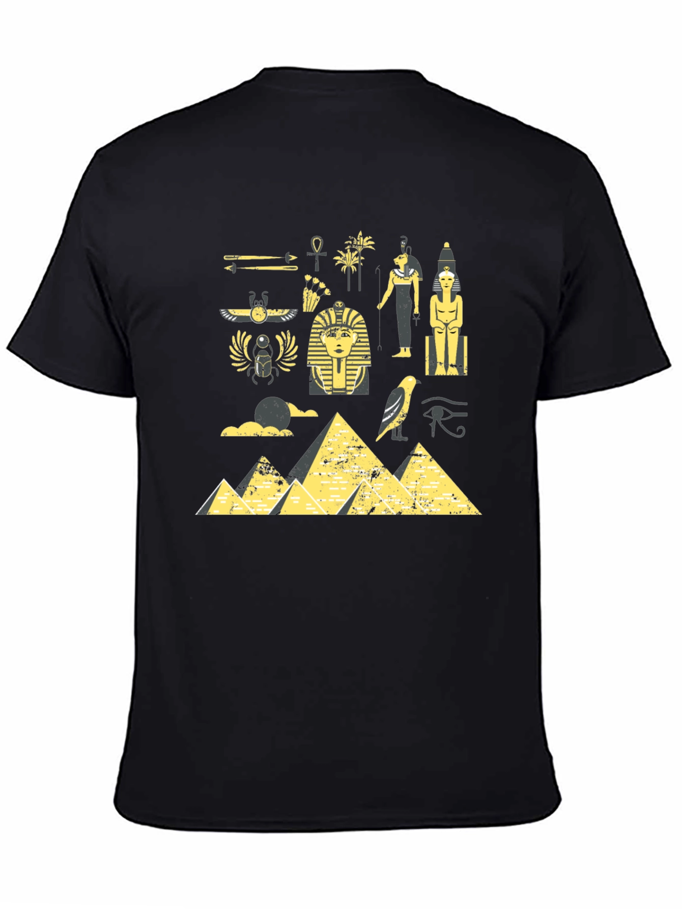 Egyptian Print Black T-Shirt