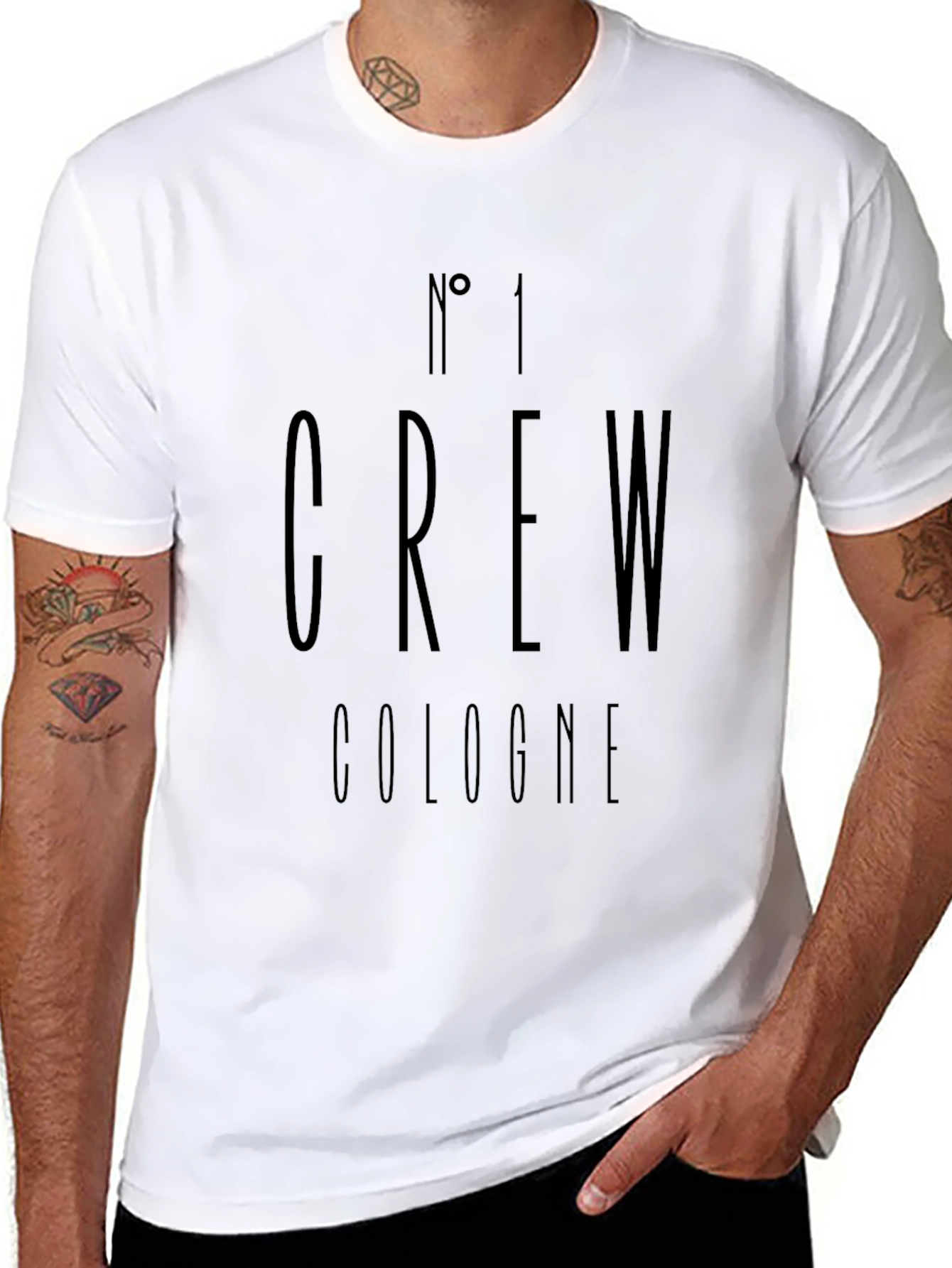 Crew Cologne Graphic Tee - Stylish Black T-Shirt