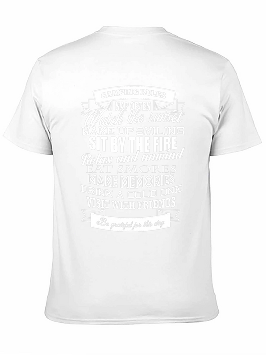 Camping Rules Graphic Tee - Perfect for Outdoor Adventures