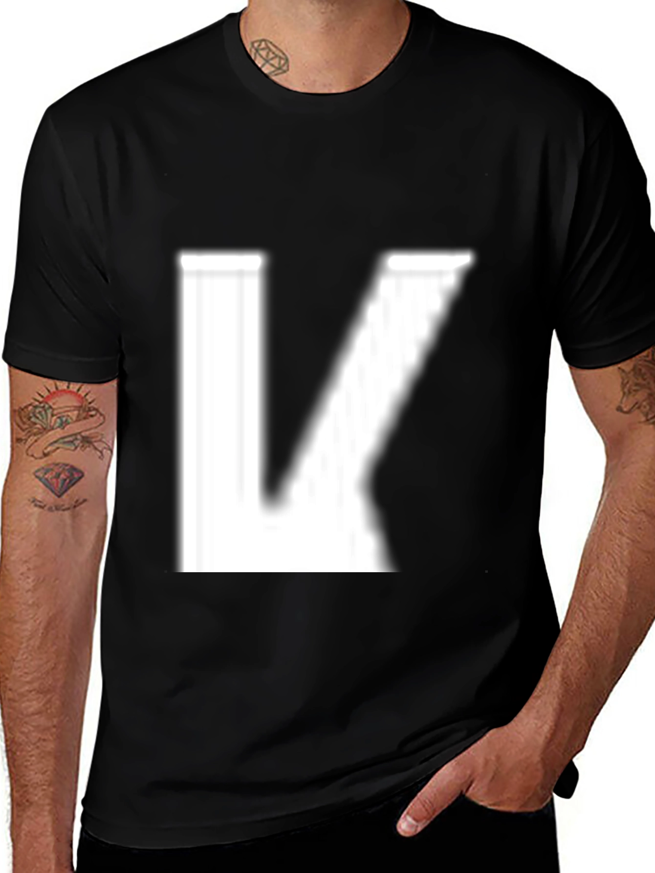 Letter K Graphic Print Tee - Modern Style