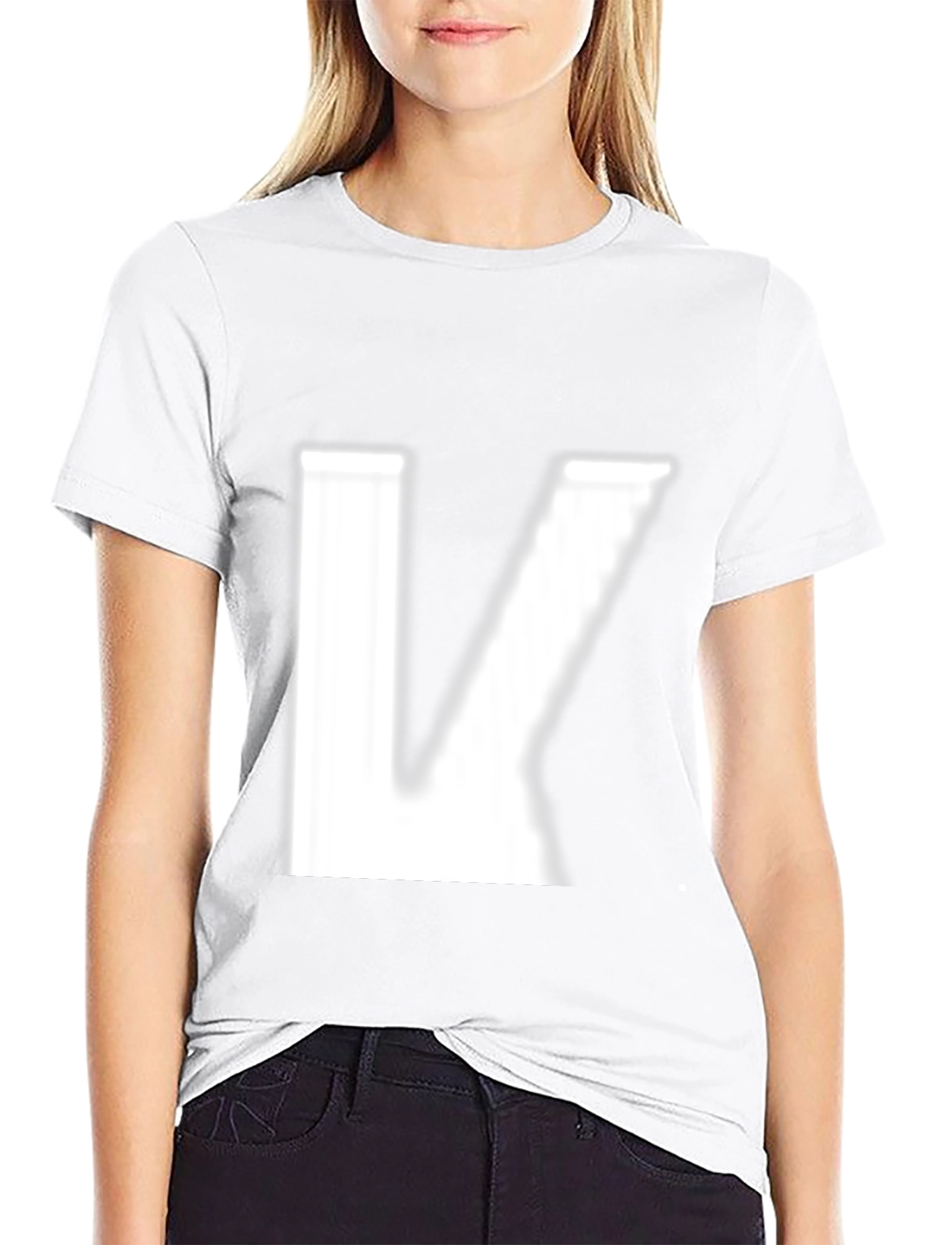 Letter K Graphic Print Tee - Modern Style