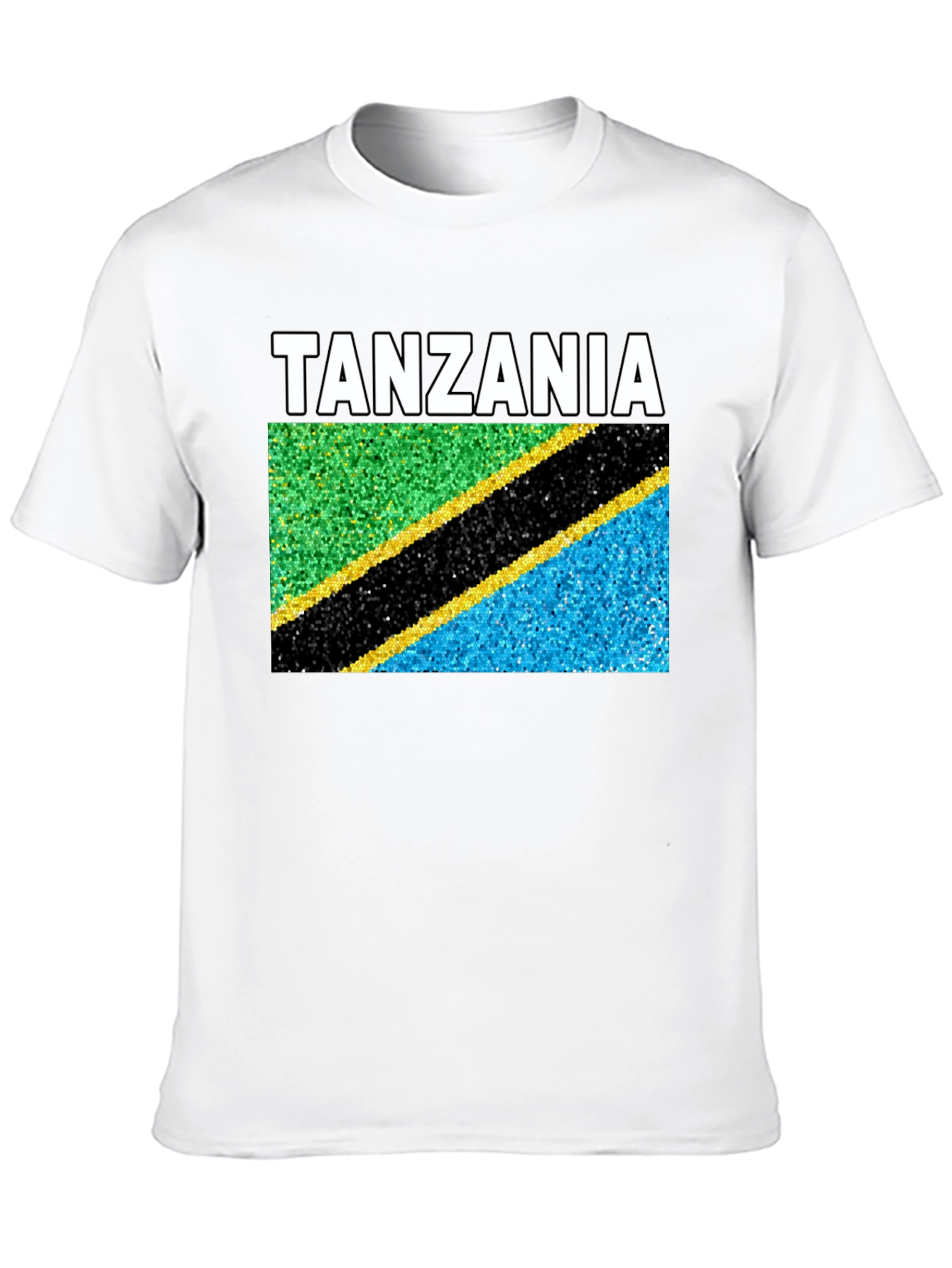 Tanzania Flag T-Shirt - Black Crew Neck Tee