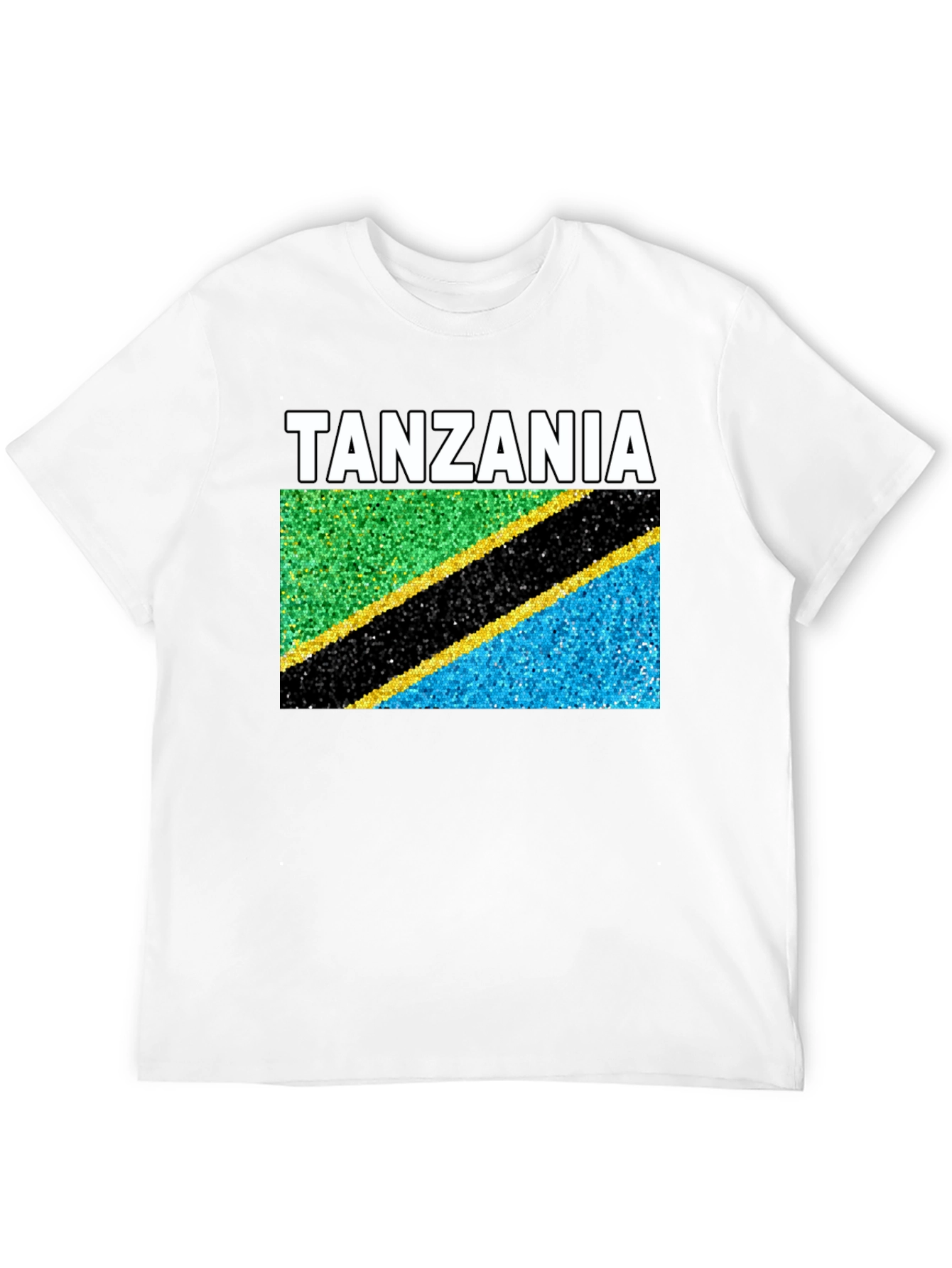 Tanzania Flag T-Shirt - Black Crew Neck Tee