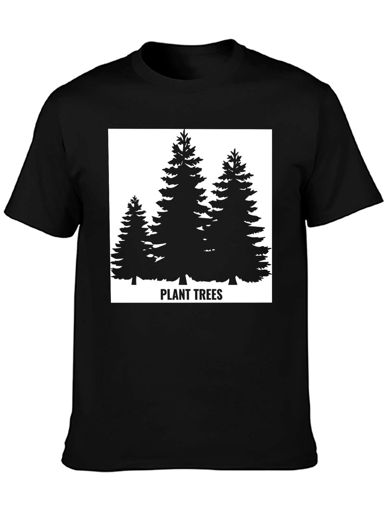 Plant Trees Black T-Shirt - Nature Conservation Tee