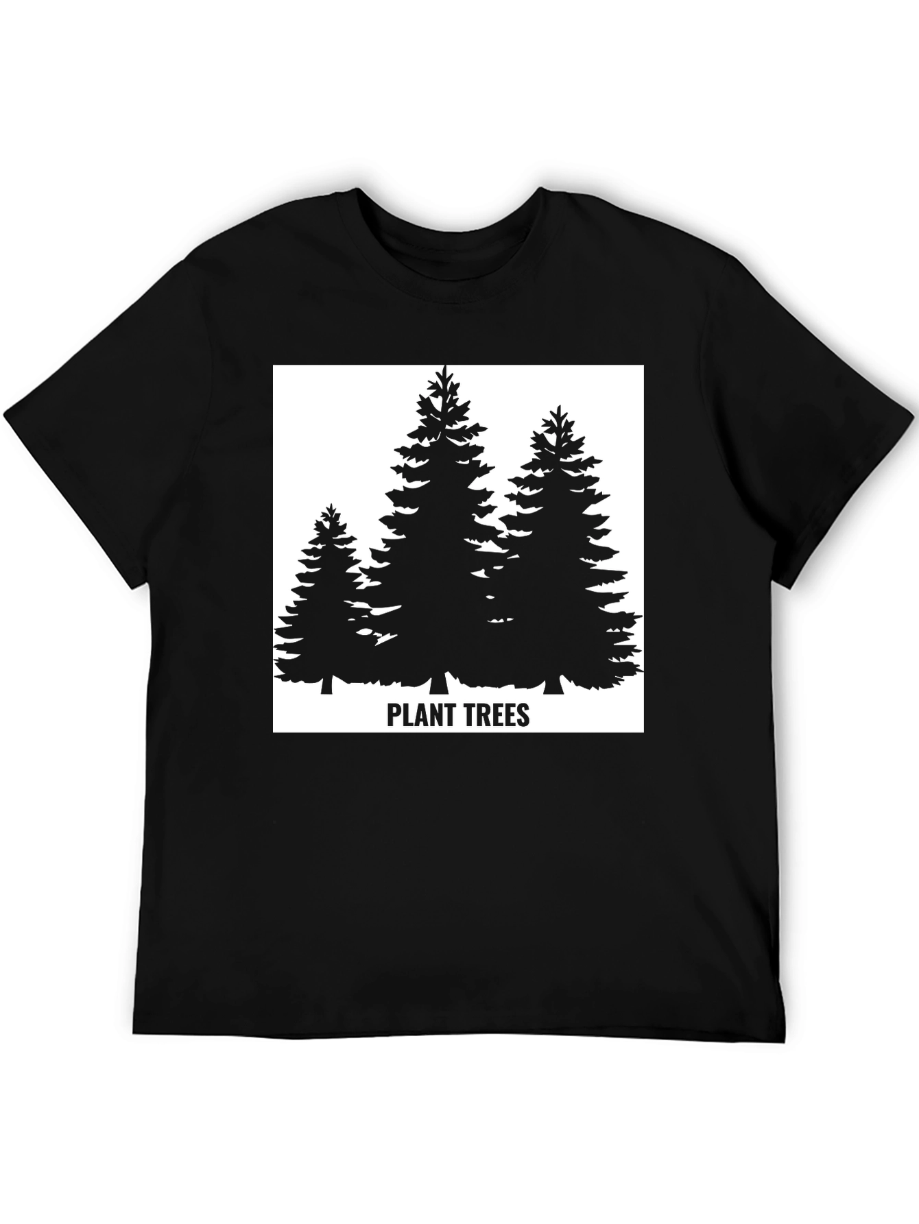 Plant Trees Black T-Shirt - Nature Conservation Tee