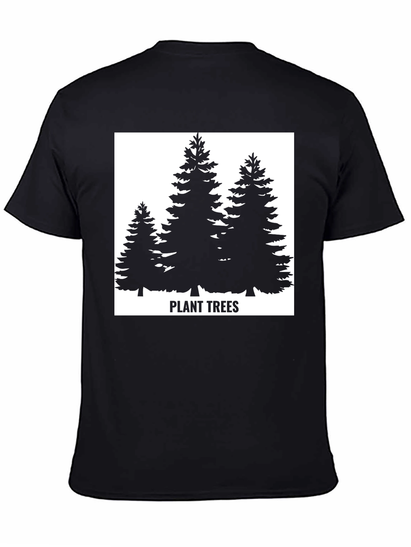 Plant Trees Black T-Shirt - Nature Conservation Tee
